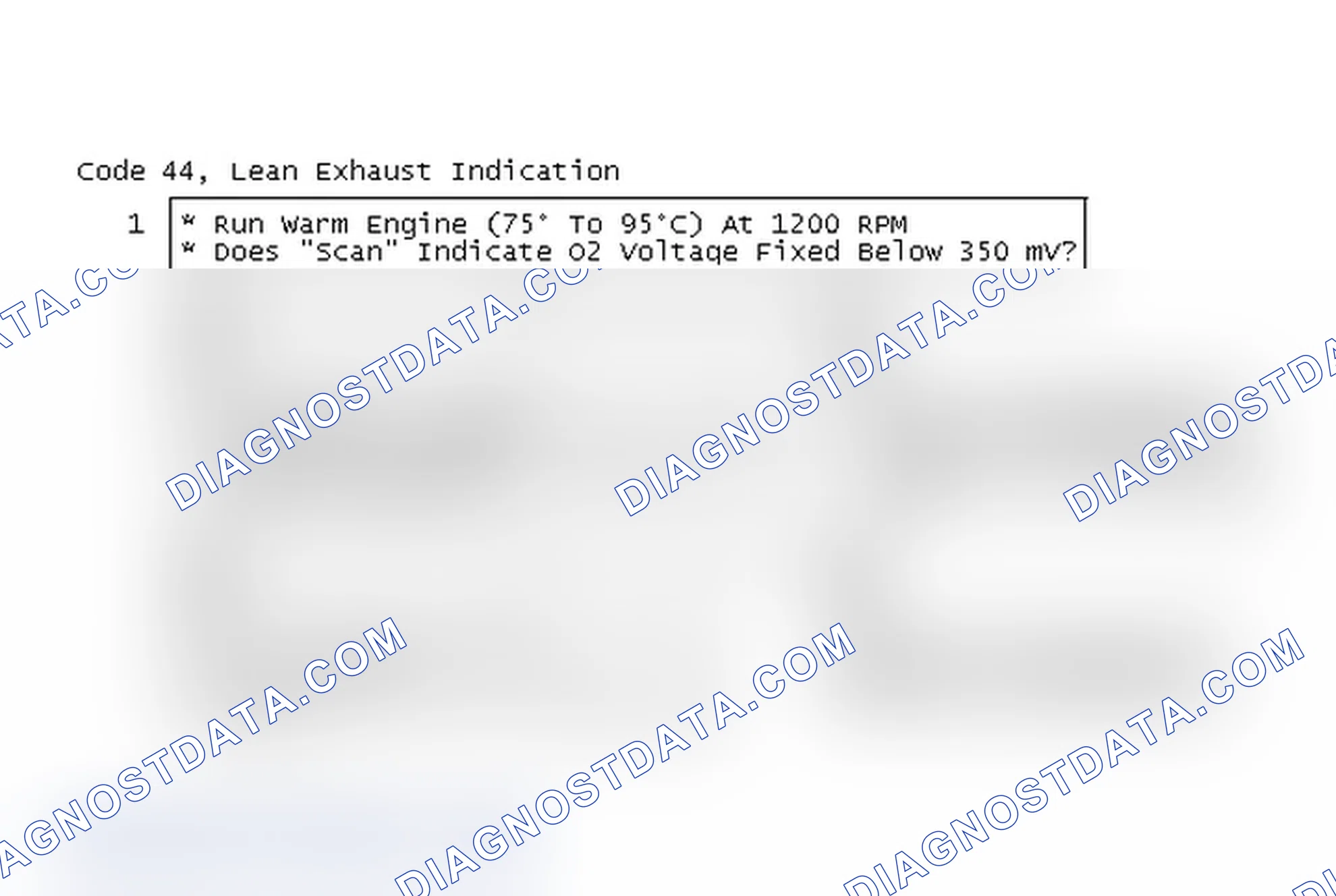 Scheme 76: Code 44, Lean Exhaust Indication