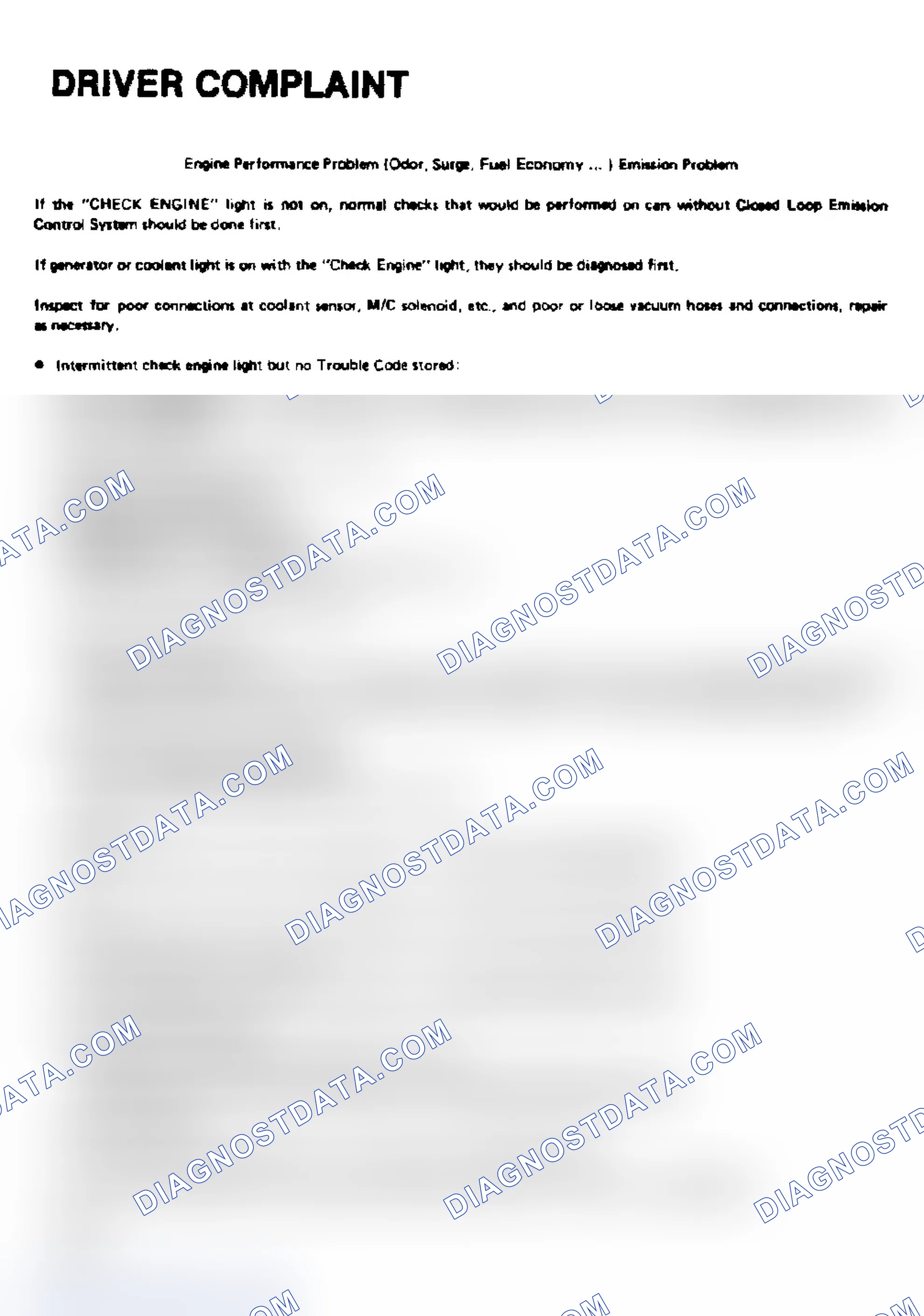 Scheme 15: Driver Complaint