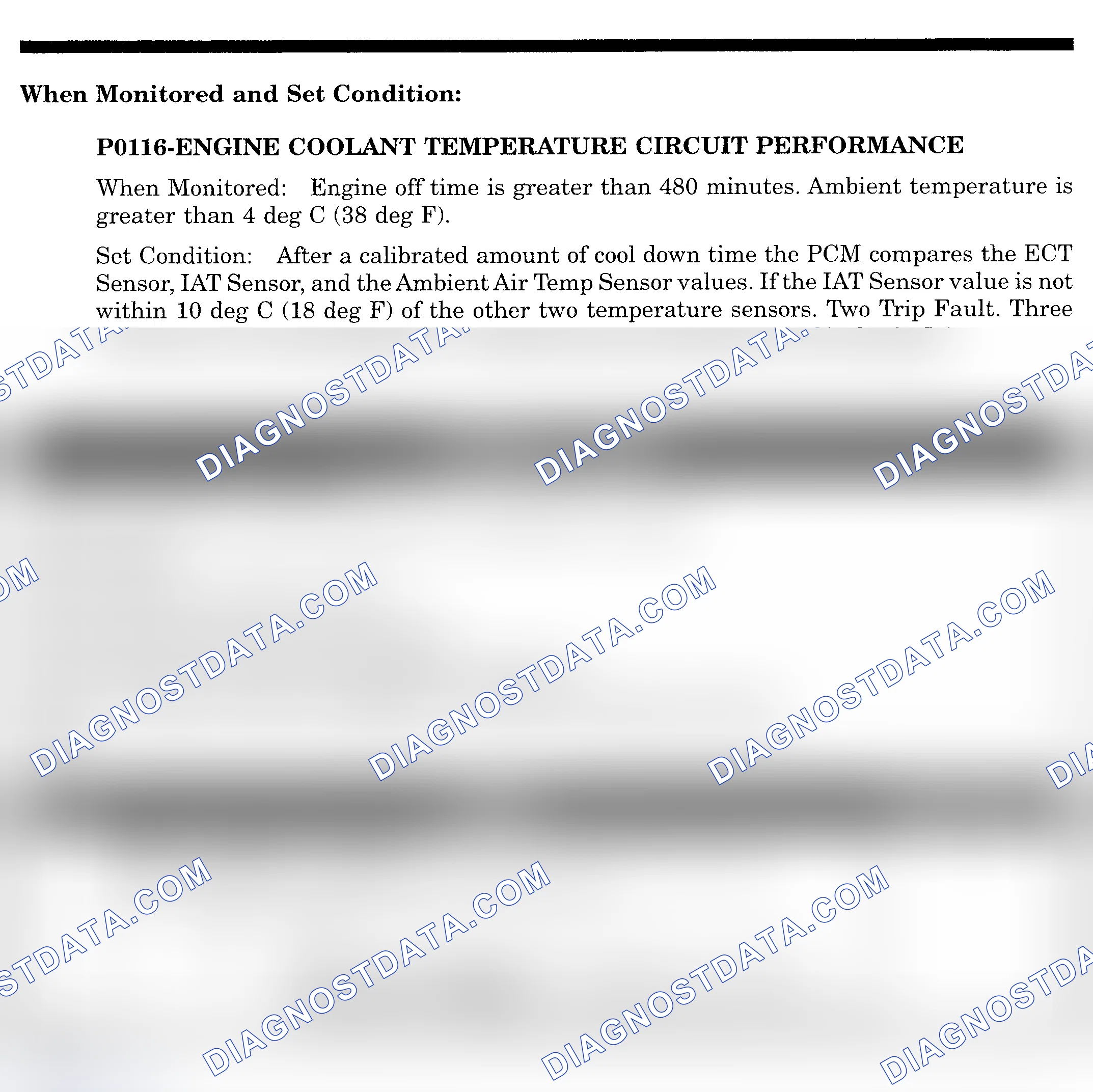 Scheme 435: DTC P0116: ENGINE COOLANT TEMPERATURE CIRCUIT PERFORMANCE