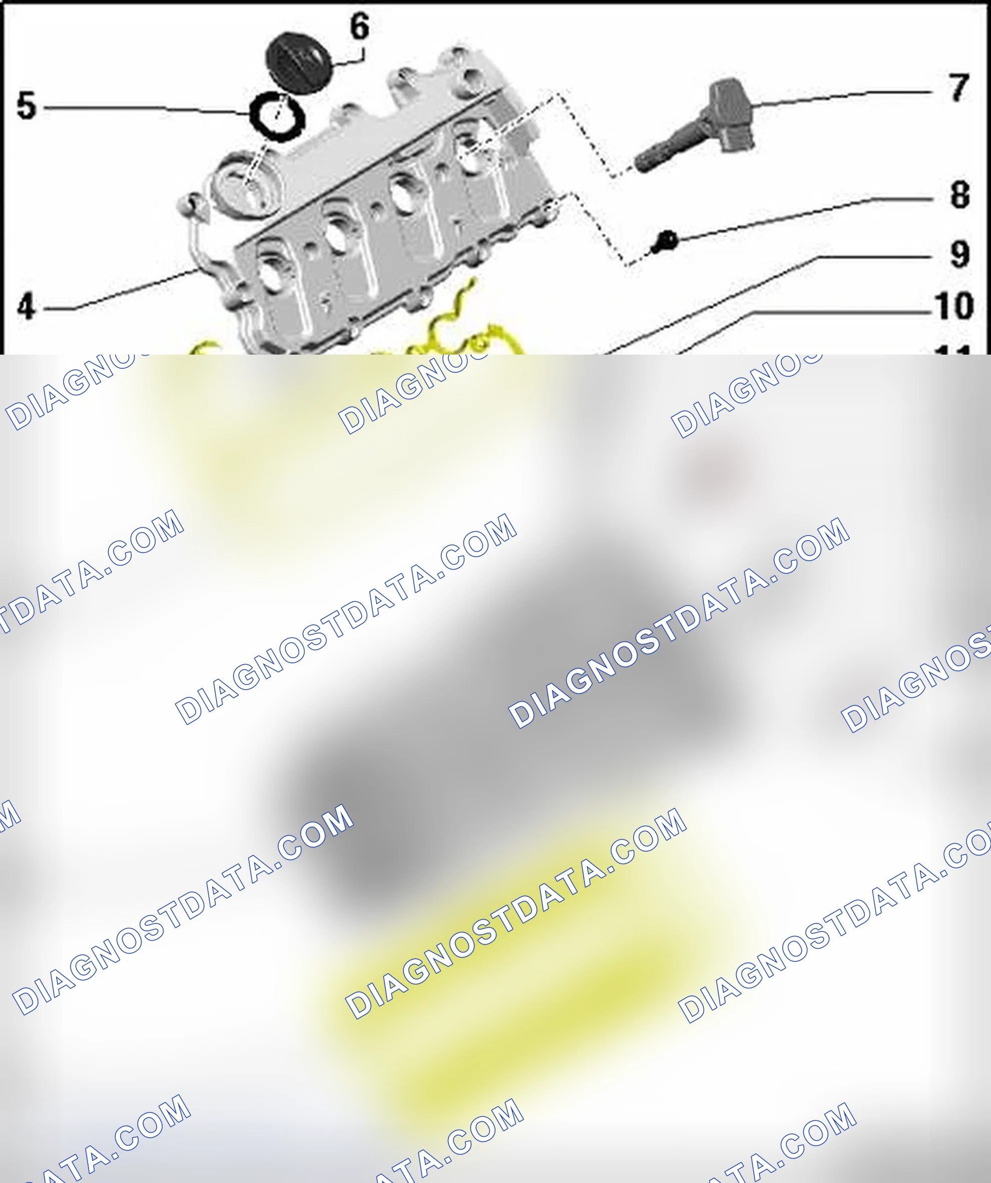 Scheme 500: Cylinder head, assembly overview