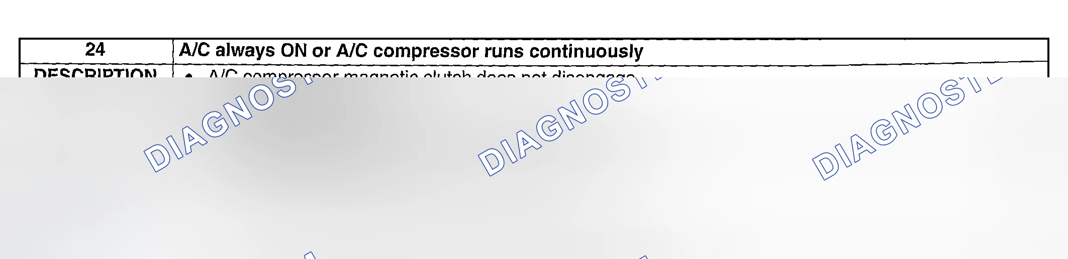 Scheme 312: NO. 24 A/C ALWAYS ON/A/C COMPRESSOR RUNS CONTINUOUSLY