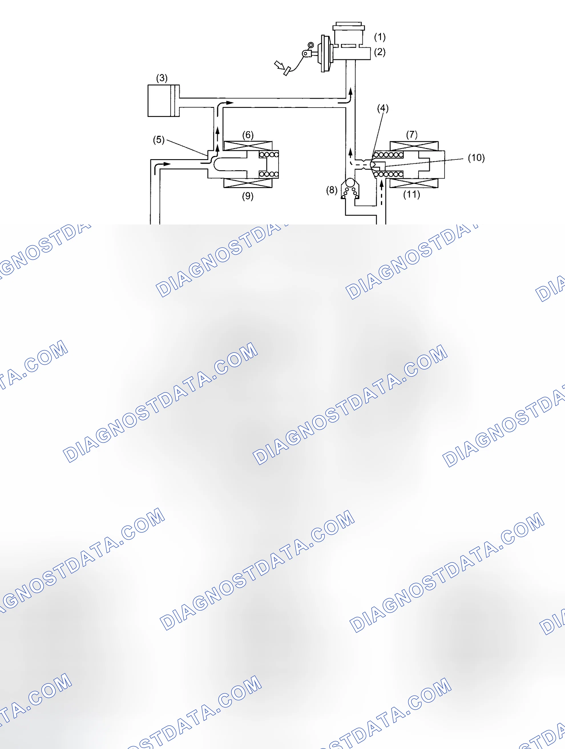 Scheme 13: PRESSURE "DECREASE" CONTROL WITH BRAKE PEDAL NOT DEPRESSED