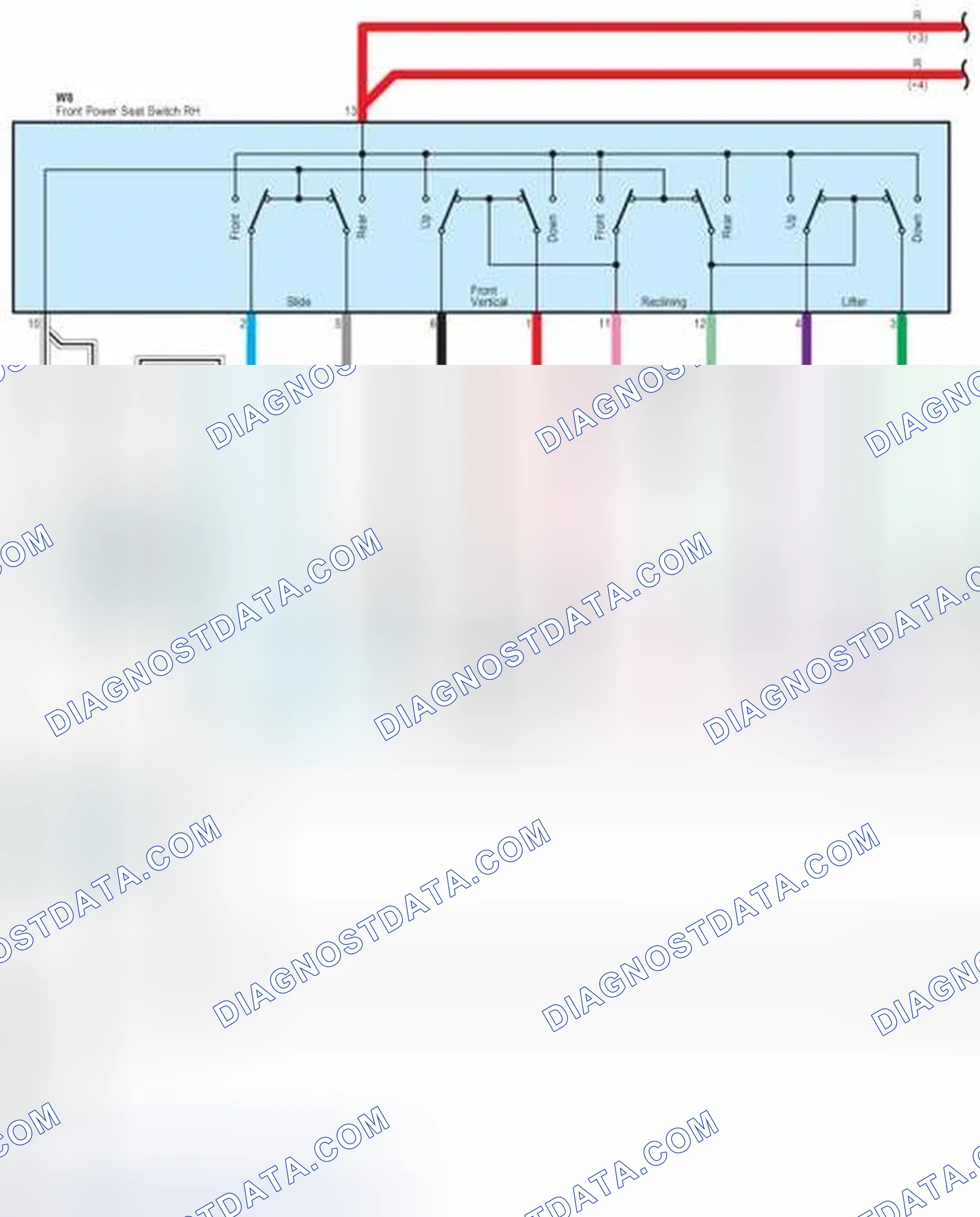 Scheme 216: Power Seat (Front Passenger's Seat w/o Seat Position Memory)