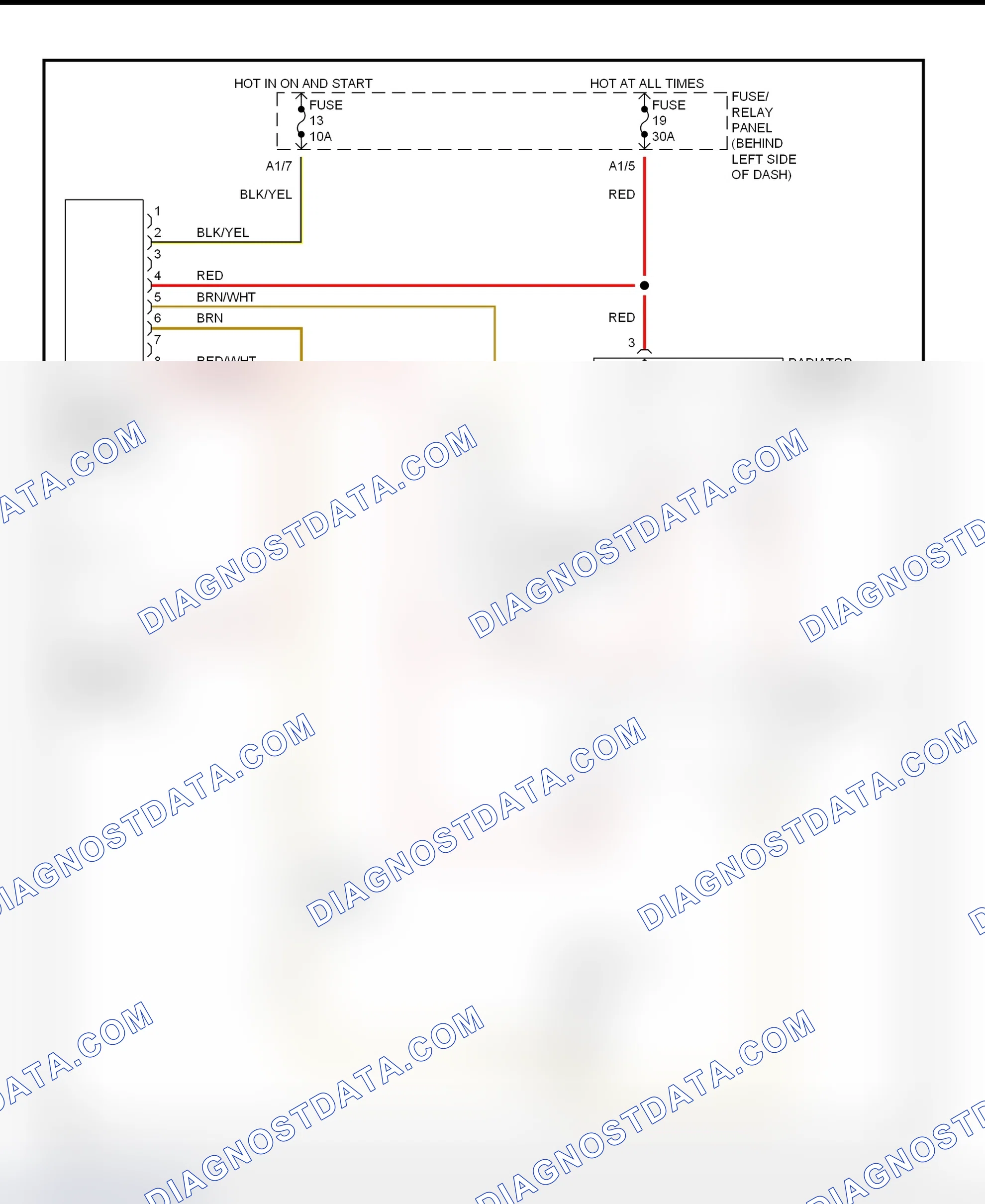 Scheme 6: Cooling Fan Circuit Wiring Diagram - W/O A/C (1990)