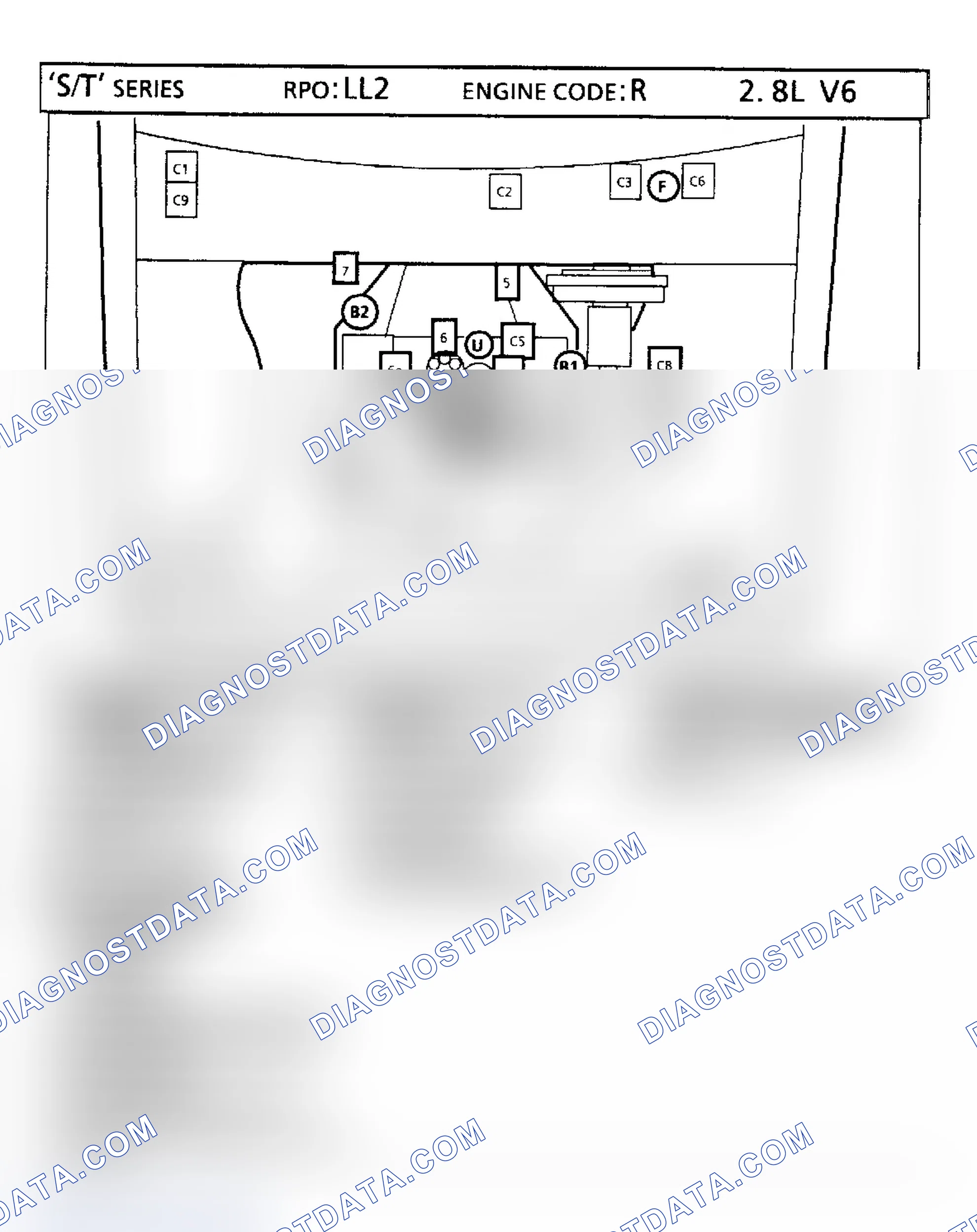 Scheme 99: 2.8L VIN "R" - "S/T" Series Truck Component Locations