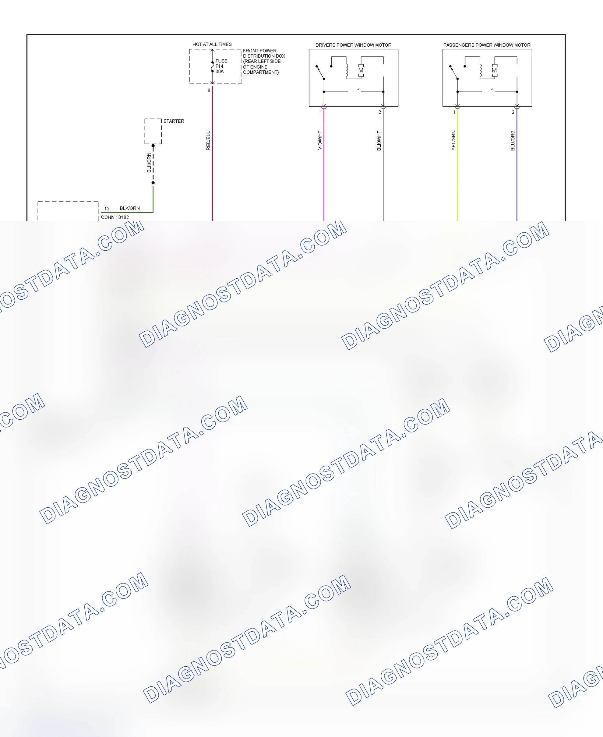 Scheme 9: Power Window Wiring Diagram (1995-96 318ti)