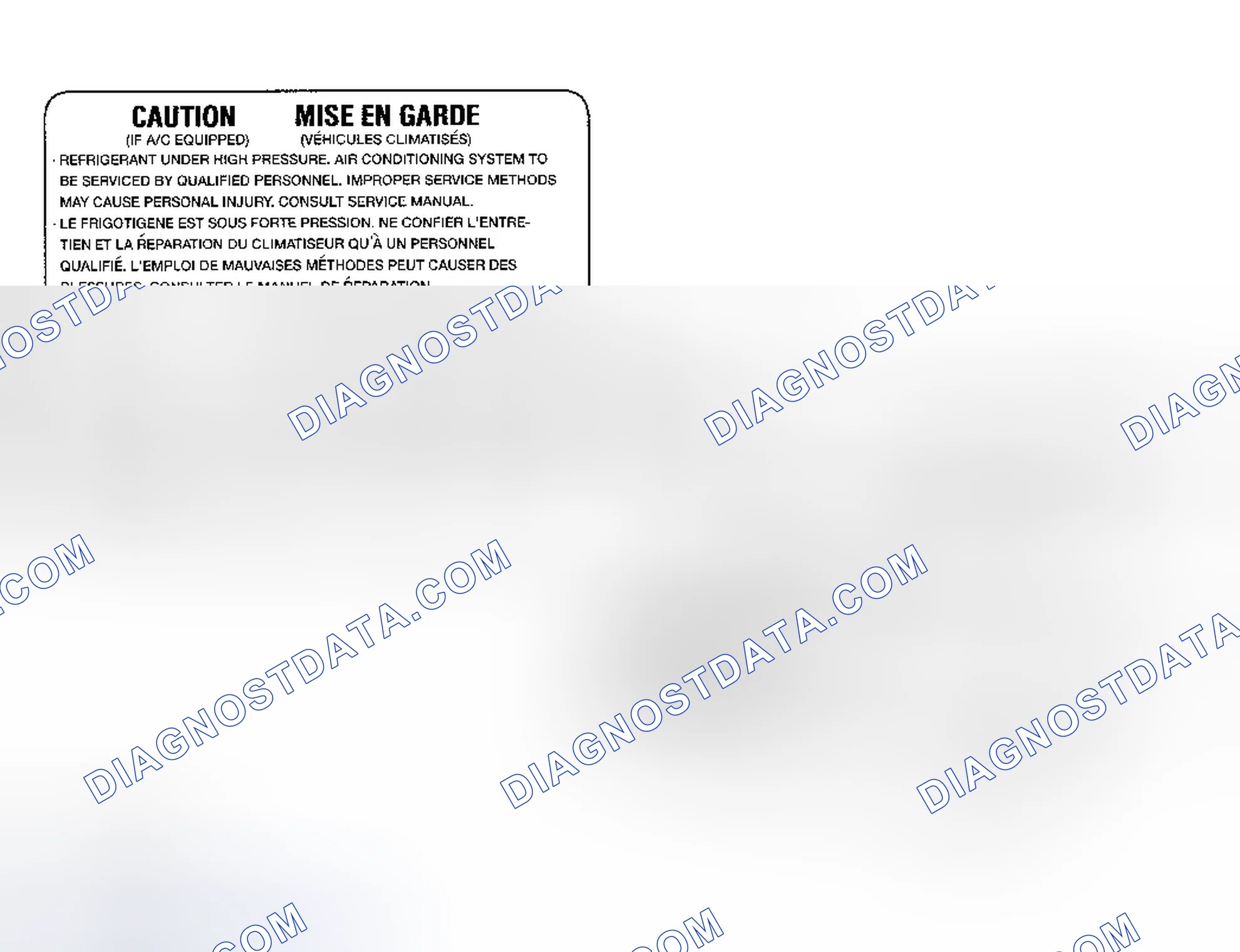 Scheme 2: Underhood A/C Specification Labels