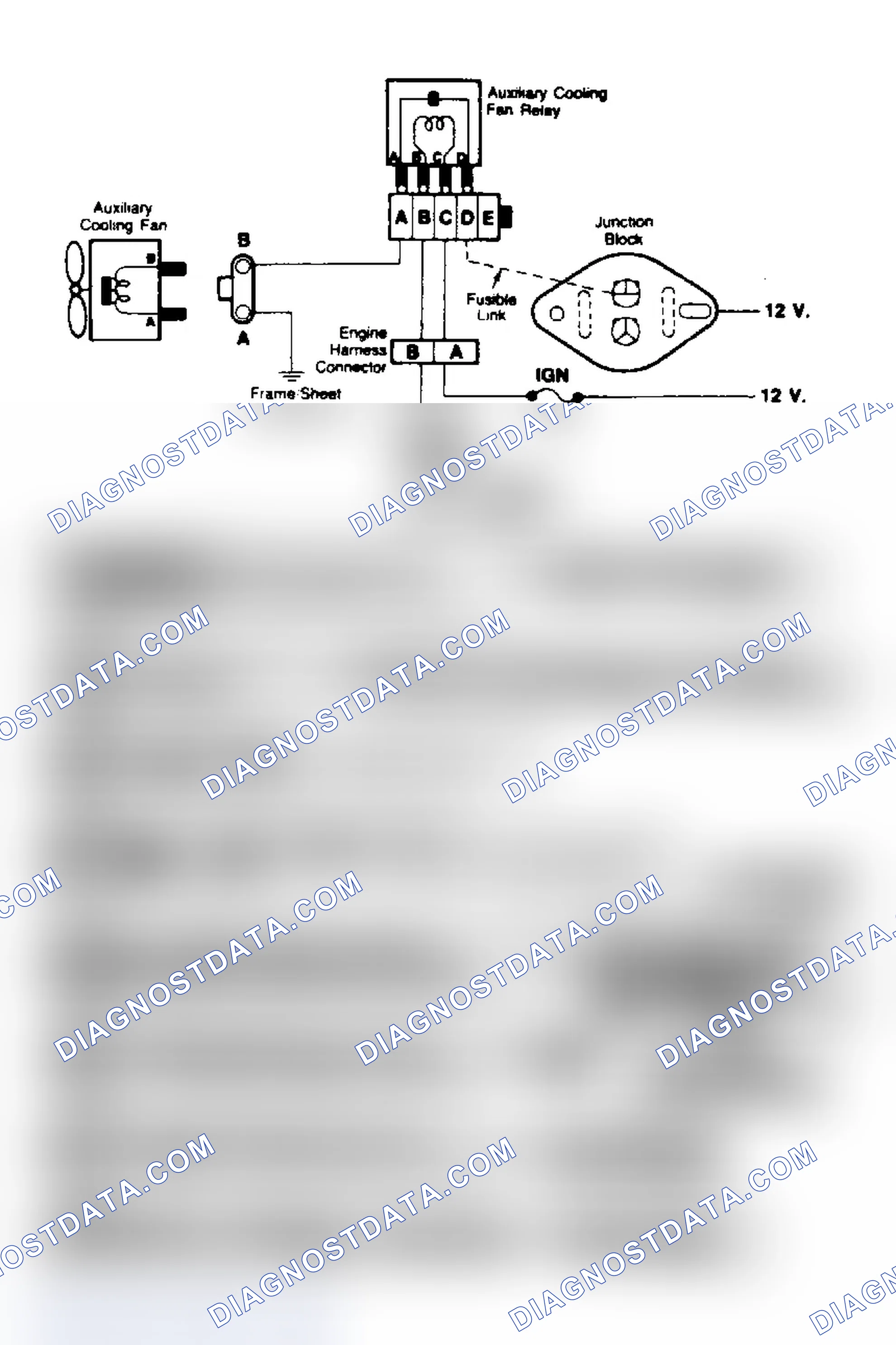 Scheme 109: Auxiliary Cooling Fan Circuit Schematic ("C" & "K" Series W/ A/C)
