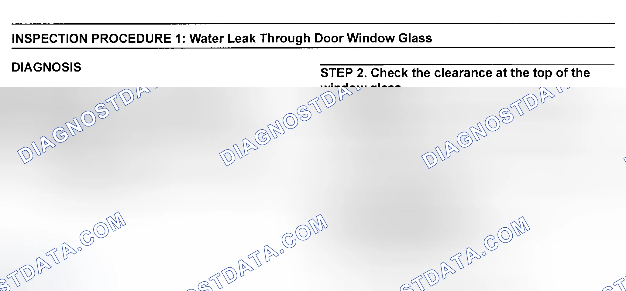 Scheme 1: INSPECTION PROCEDURE 1: WATER LEAK THROUGH DOOR WINDOW GLASS
