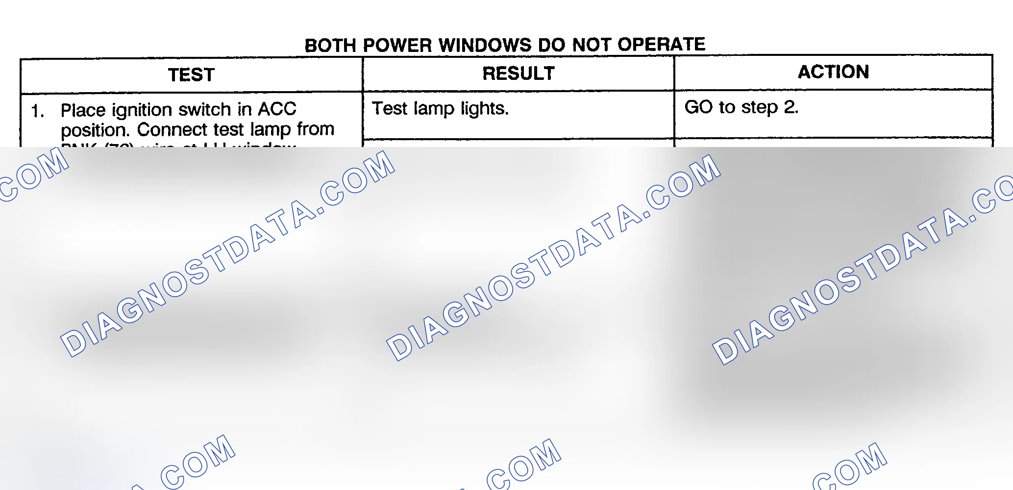 Scheme 27: TEST A: BOTH POWER WINDOWS DO NOT OPERATE - PICKUP