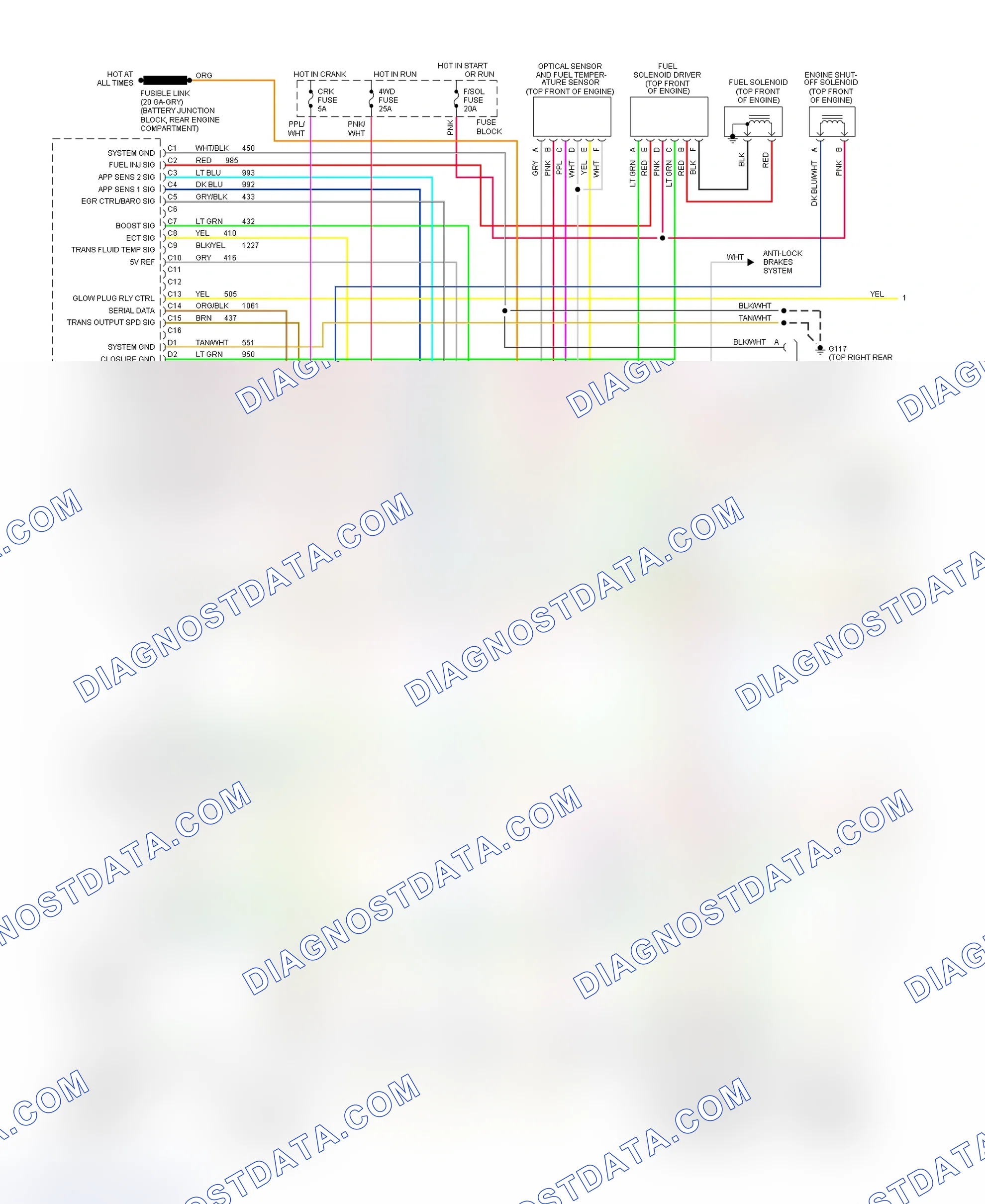 Scheme 411: Wiring Diagram (Blazer, Pickup, Sierra, Suburban & Yukon - With M/T - 1 Of 2)