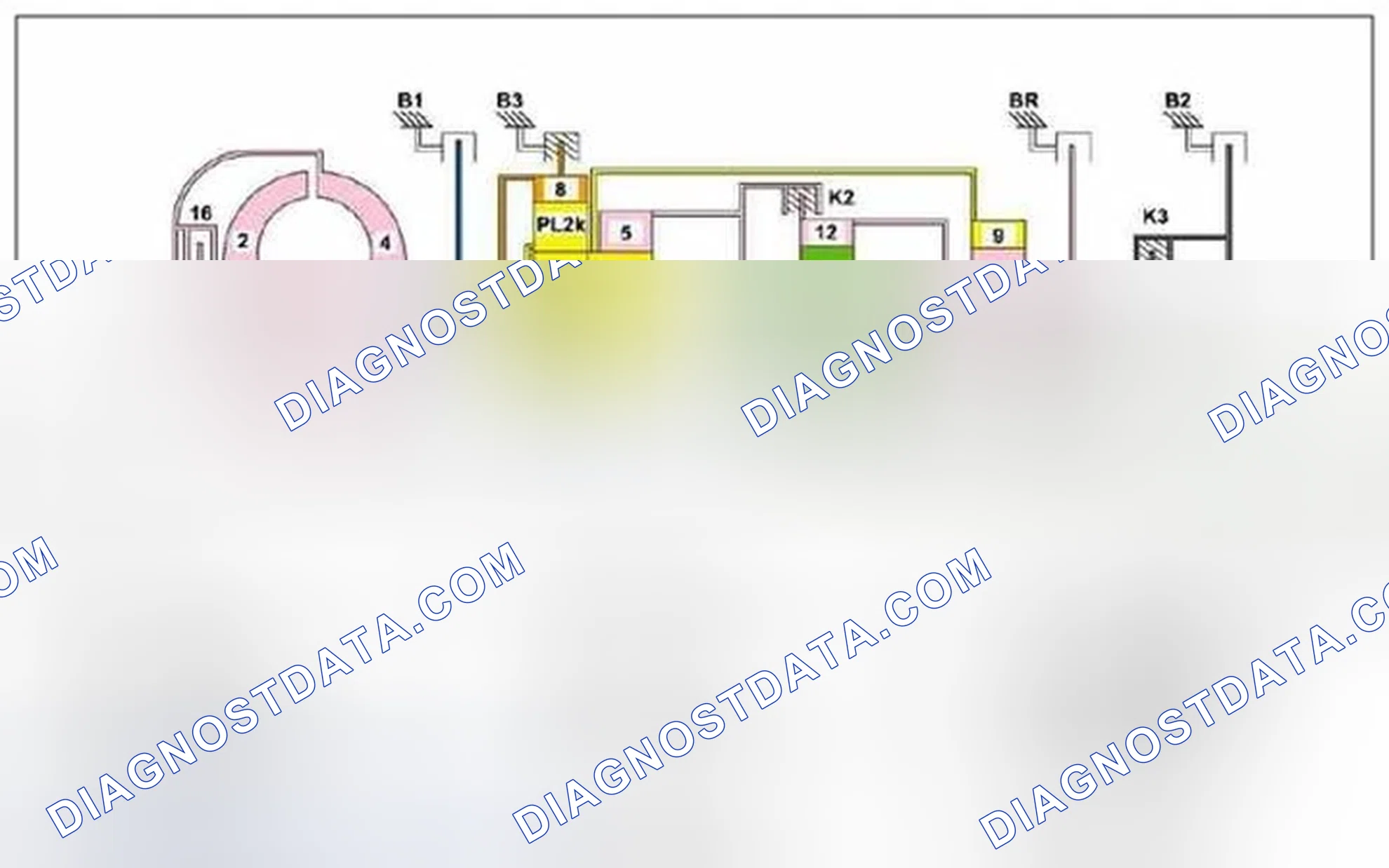 Scheme 207: Power flow in 7th gear, function - GF27.10-P-3026N