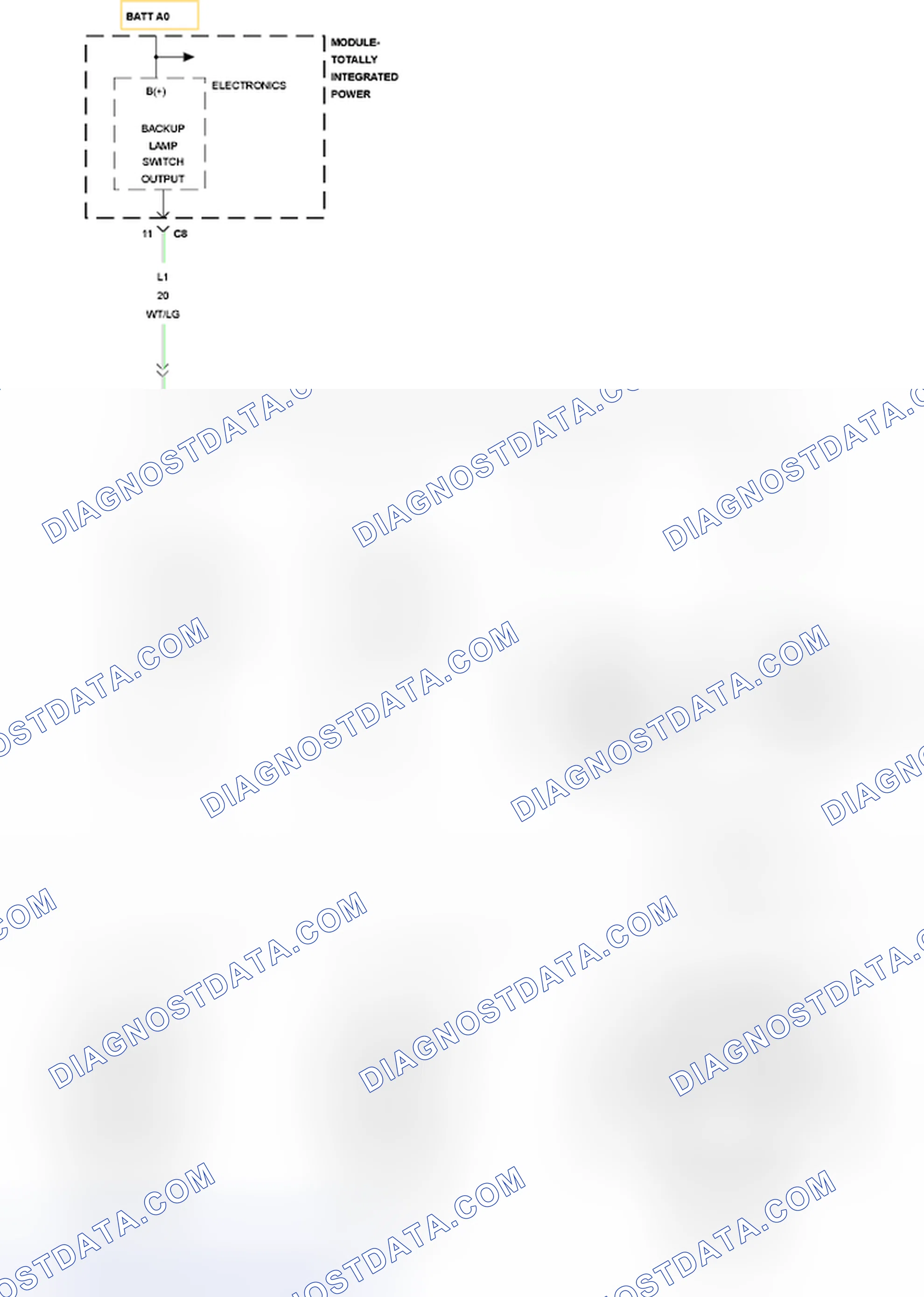 Scheme 185: B1667-REVERSE LAMP CONTROL CIRCUIT LOW