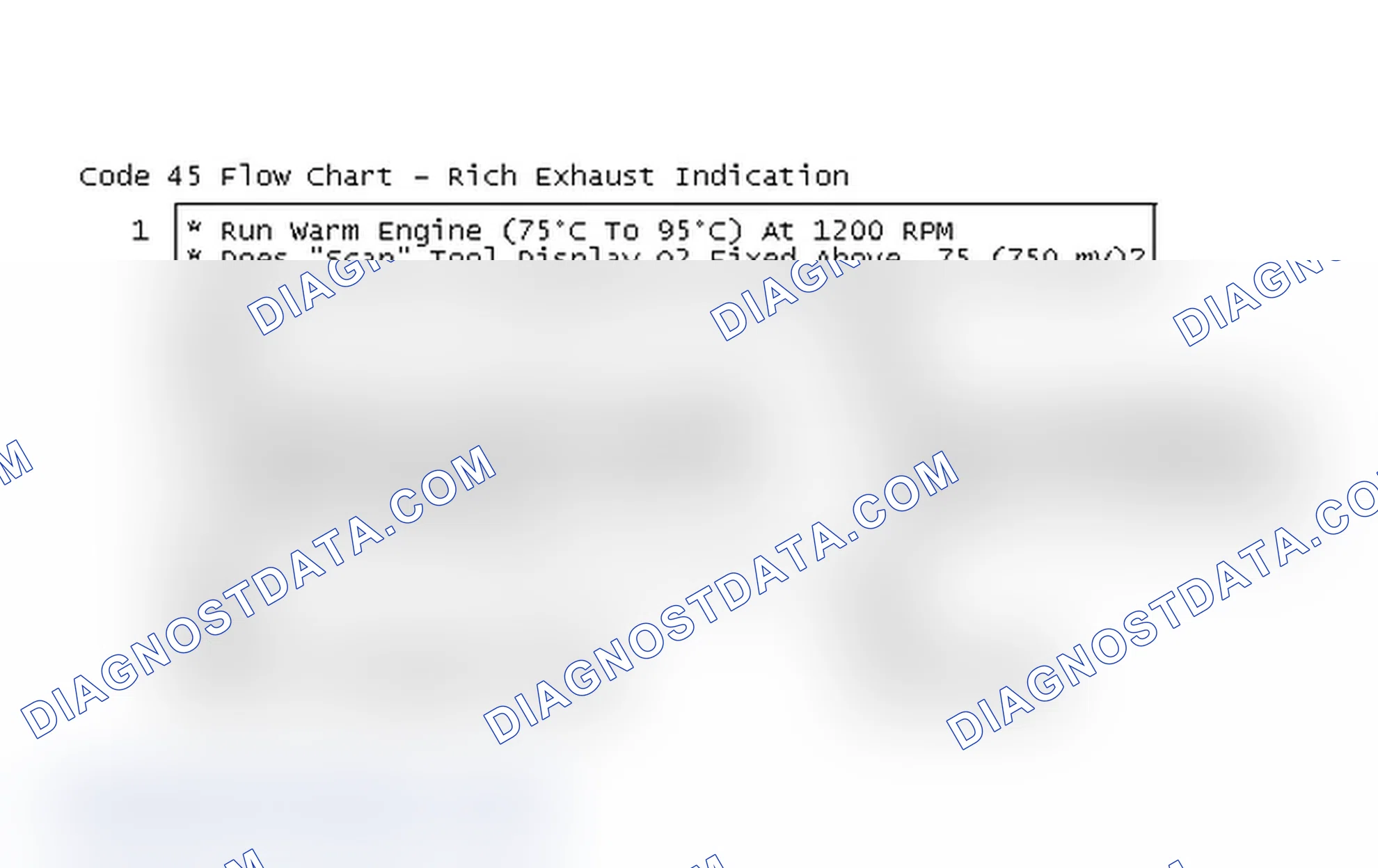 Scheme 215: Code 45 Flow Chart - Rich Exhaust Indication