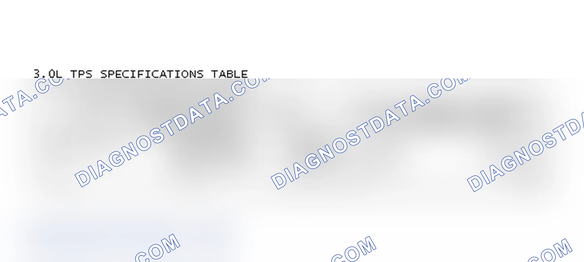 Scheme 11: 3.0L TPS SPECIFICATIONS TABLE