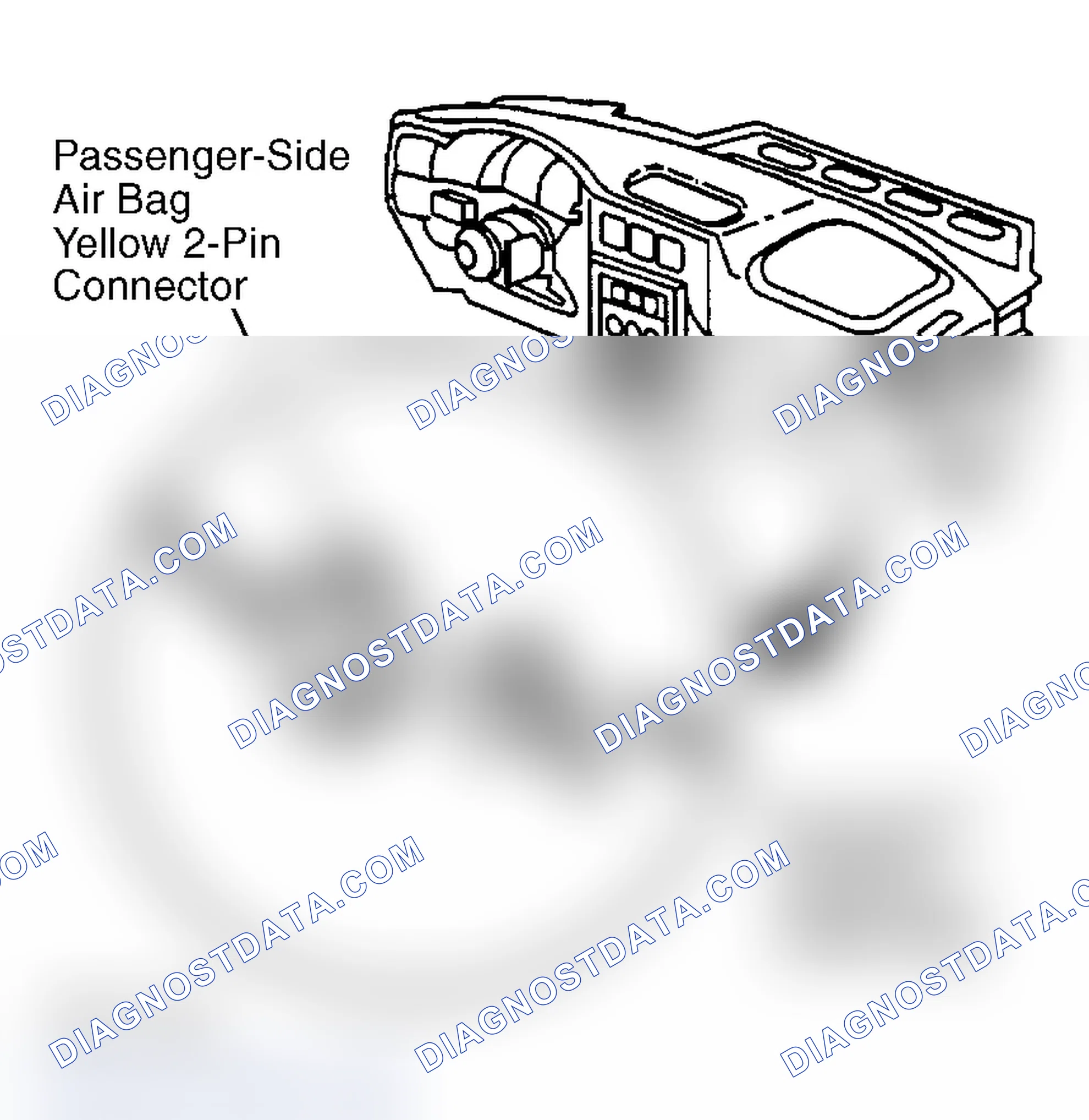 Scheme 58: Identifying Passenger Air Bag Yellow 2-Pin Connector (Aztek, Montana, Rendezvous, Silhouette & Venture)