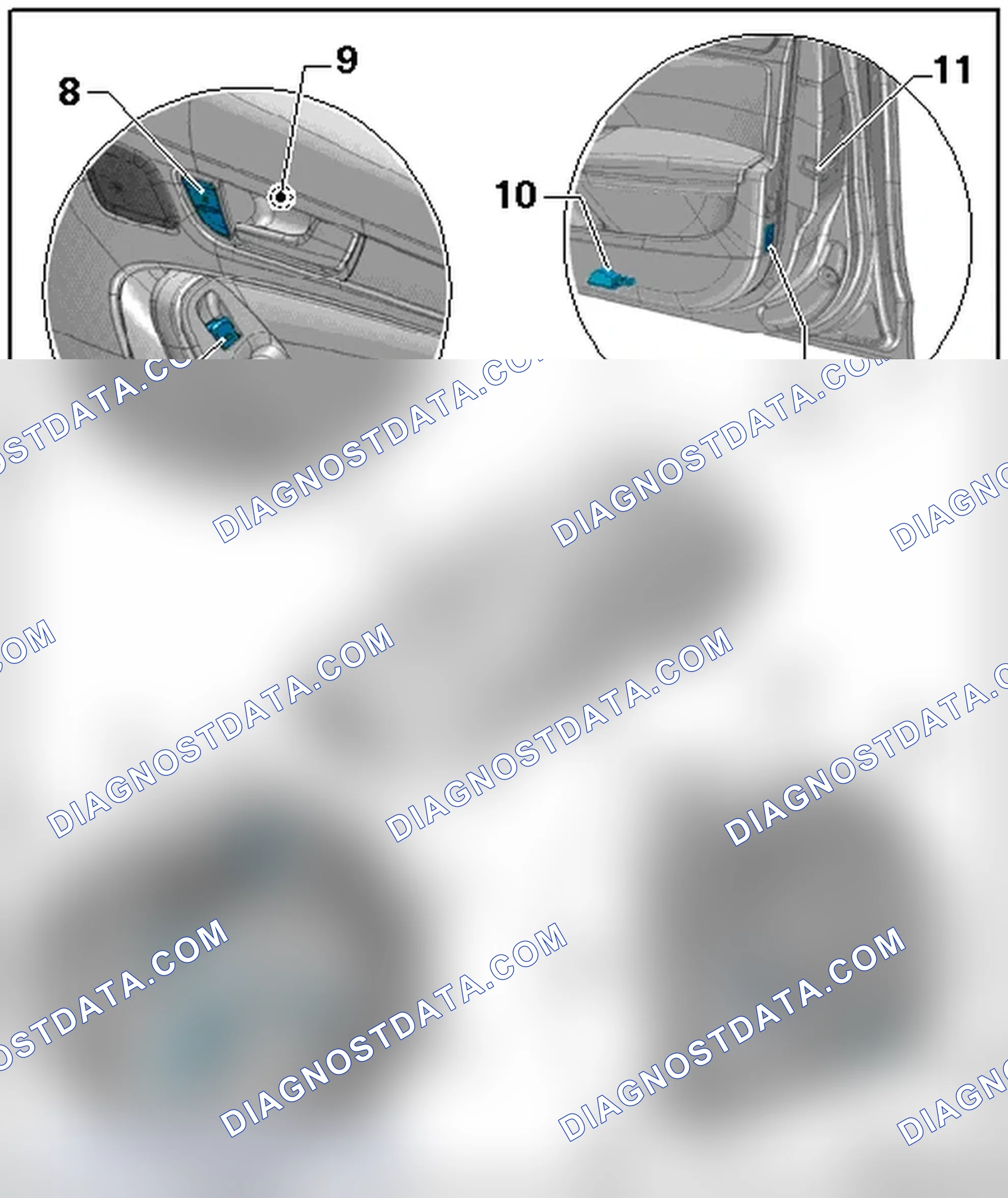 Scheme 210: FRONT DOOR LAMPS AND SWITCHES OVERVIEW