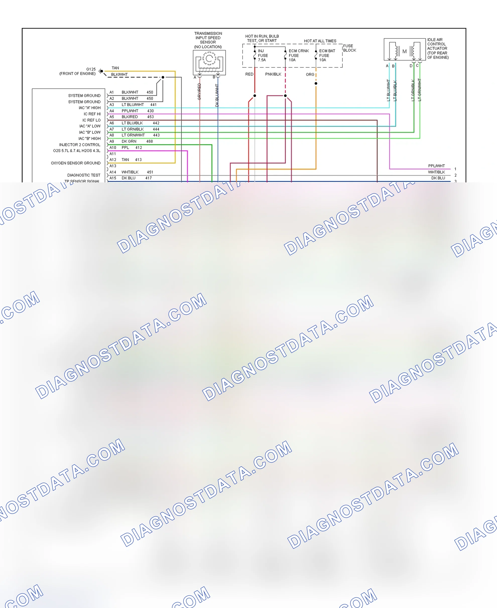 Scheme 385: Wiring Diagram ("P" Series - Commercial & Motorhome - 7.4L With 4L80-E - 1 Of 3)