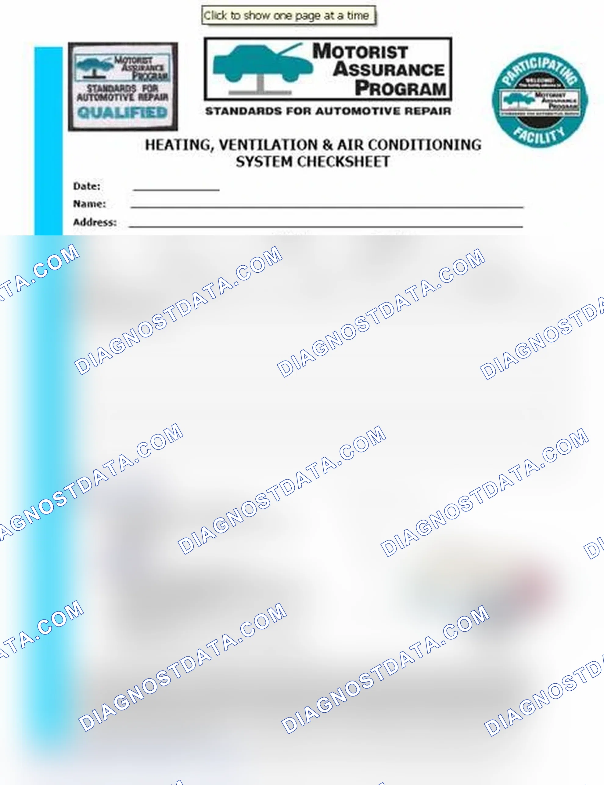 Scheme 15: Heating, Ventilation & Air Conditioning System Checksheet (1 Of 2)