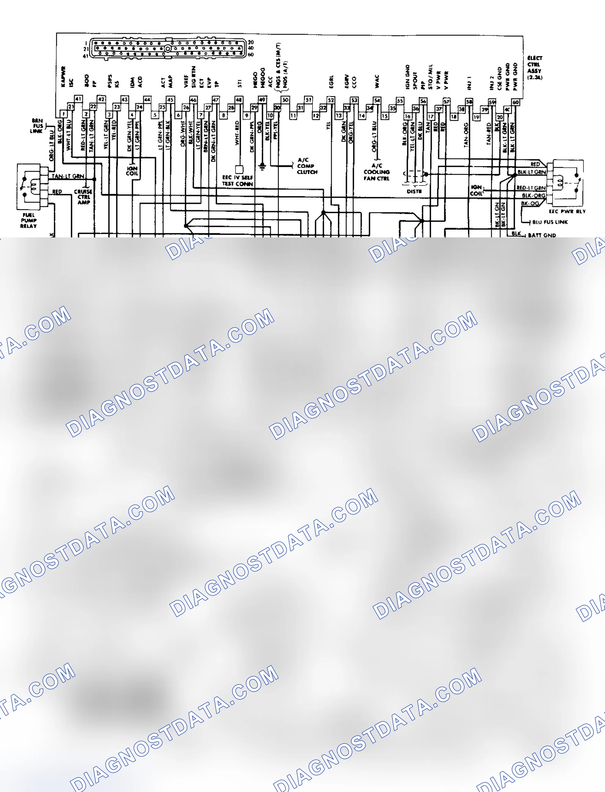 Scheme 51: 2.3L OHC MPFI EEC-IV Wiring Diagram (Mustang)