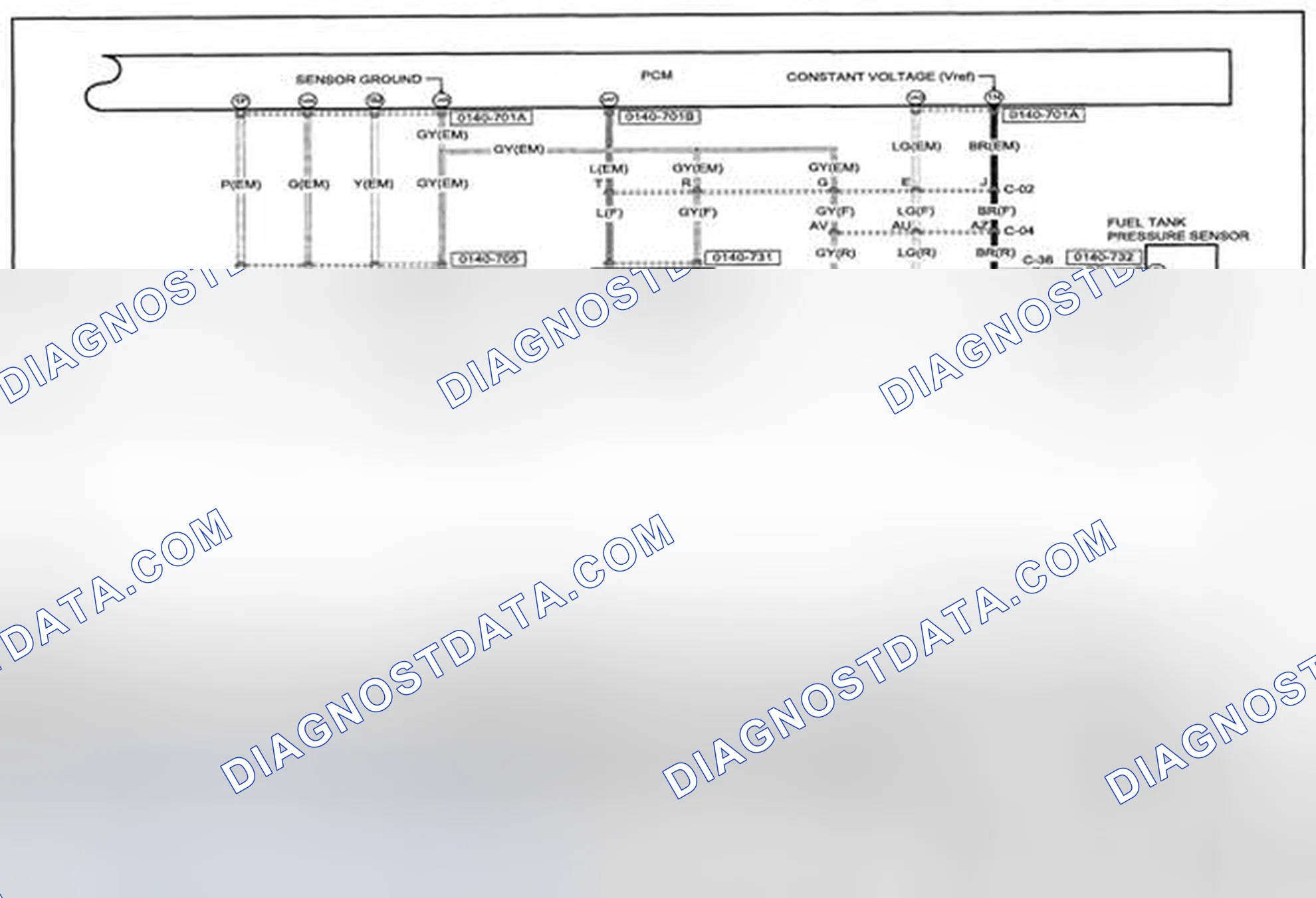 Scheme 158: Control System (MZR 2.3 DISI Turbo) Wiring Diagram - 0140-7j (1 Of 2)