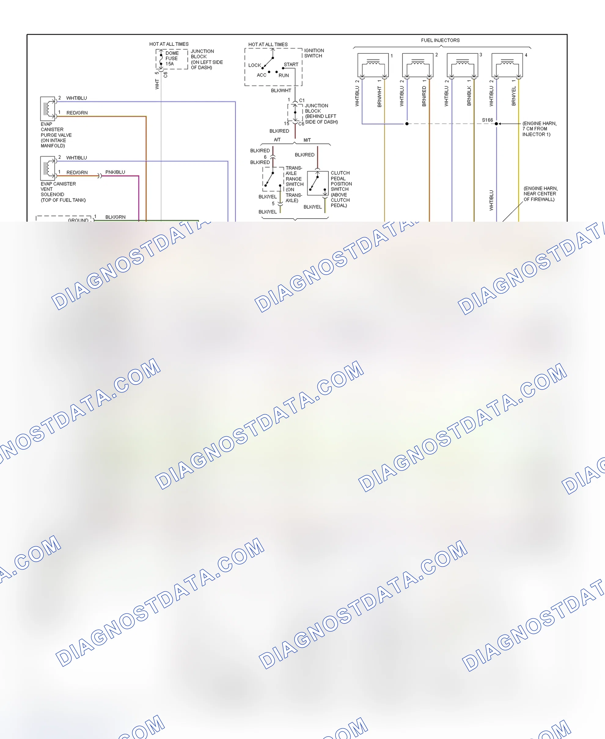 Scheme 134: PCM Wiring Diagram (Metro & Firefly (Canadian) - 1.3L - 1 Of 3)