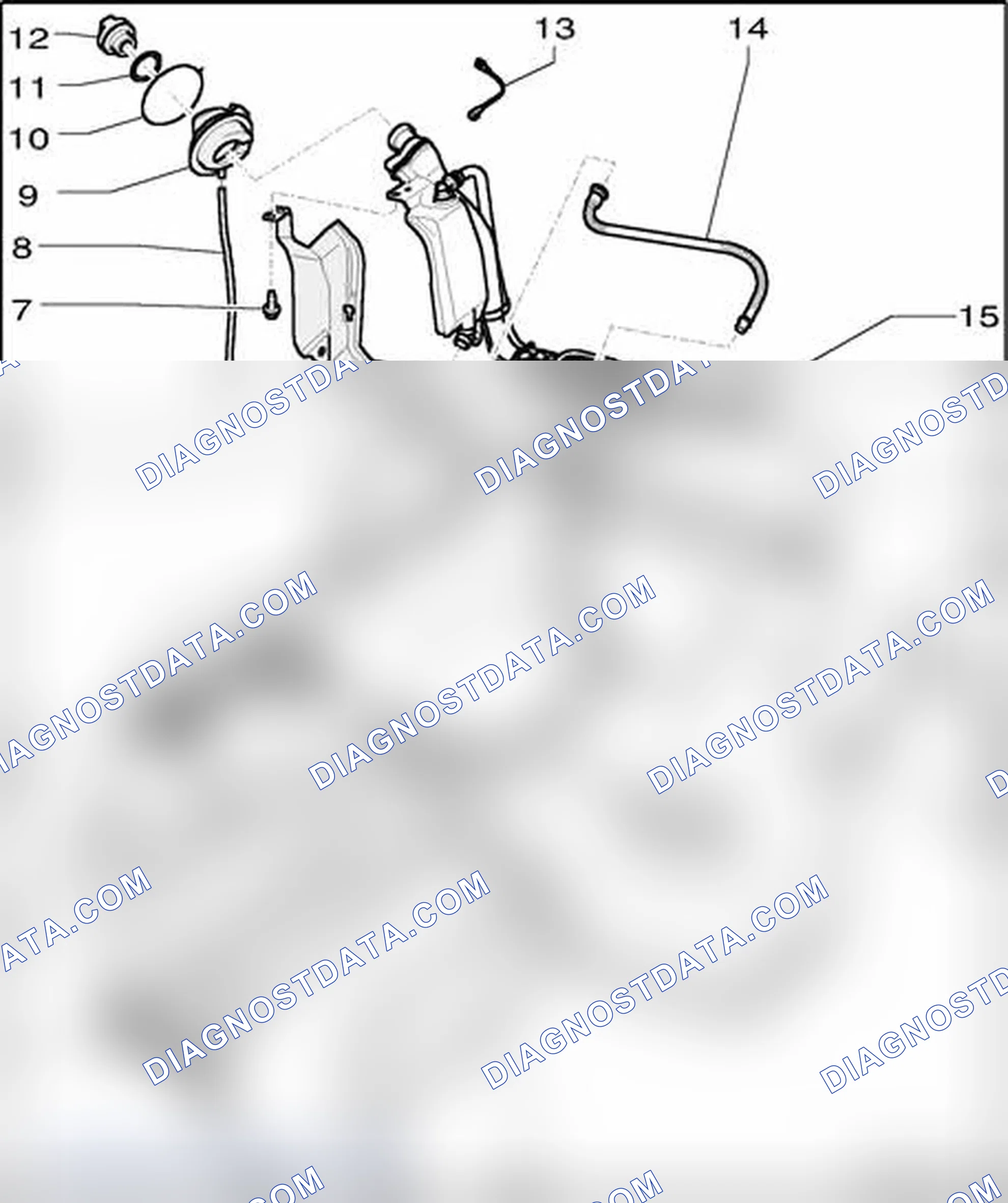 Scheme 126: Fuel tank with attachments, assembly overview
