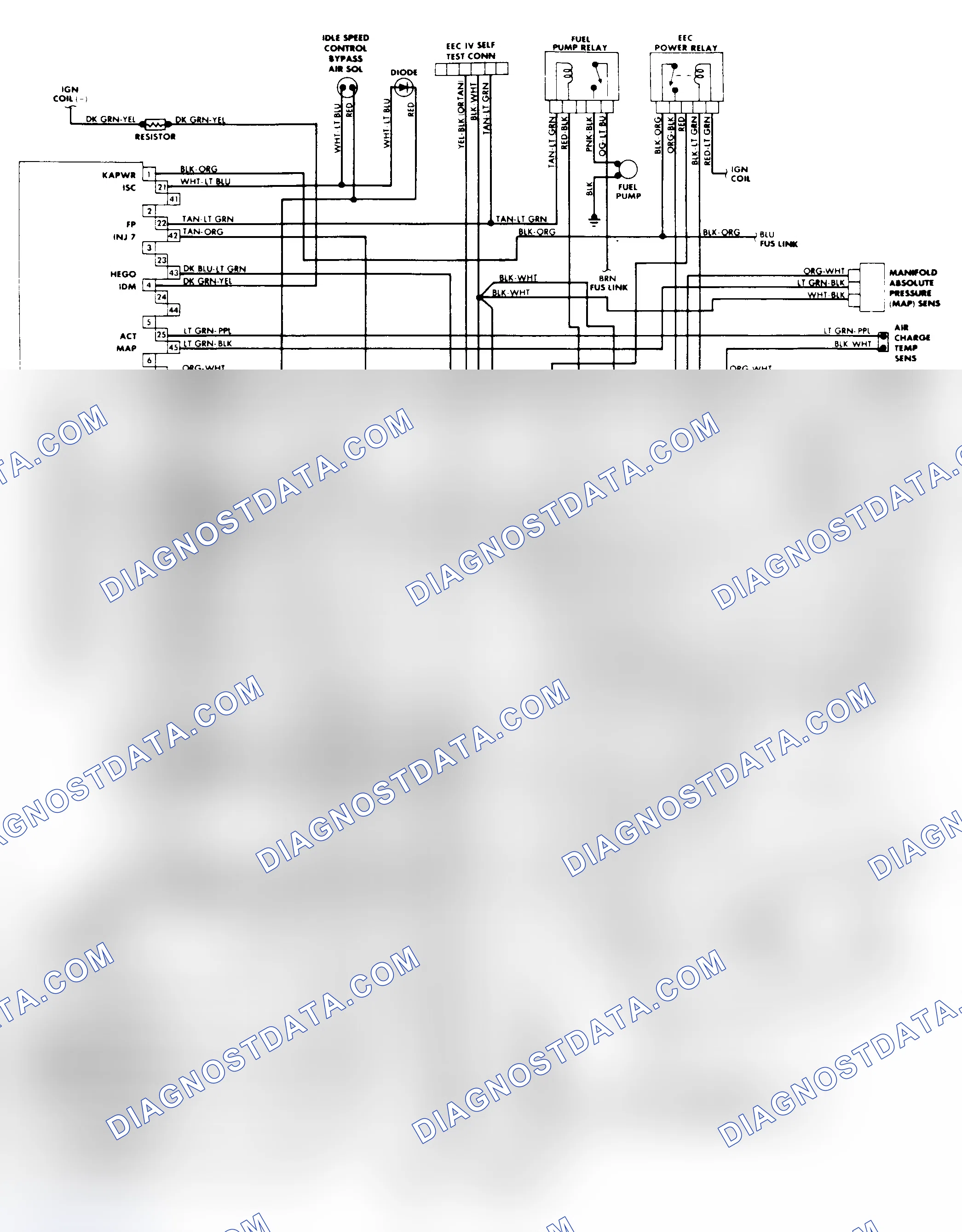 Scheme 71: 5.0L SEFI & MA SEFI EEC-IV Wiring Diagram (Mustang)