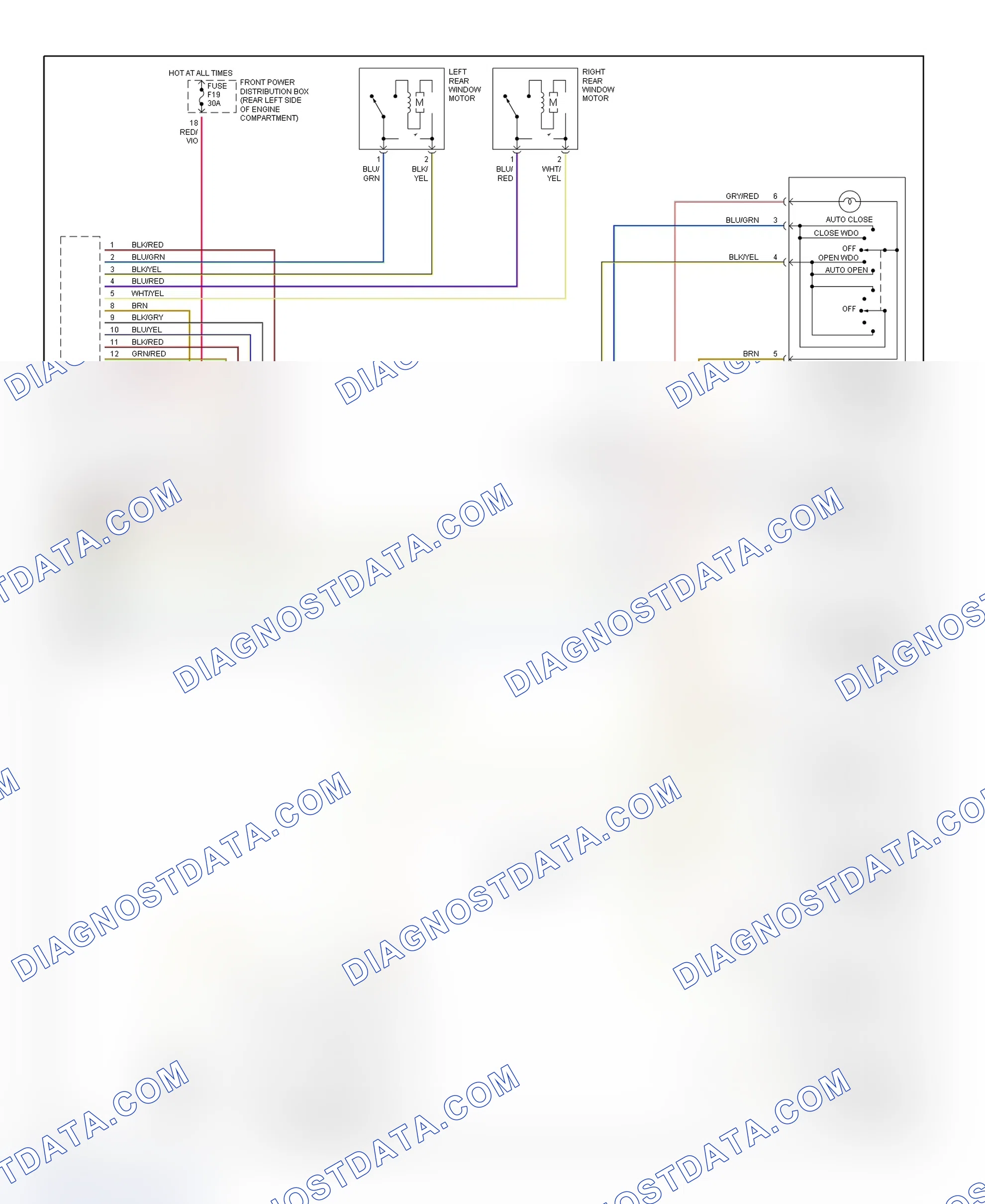 Scheme 11: Power Window Wiring Diagram (1994-96 Except 318ti - 2 Of 2)