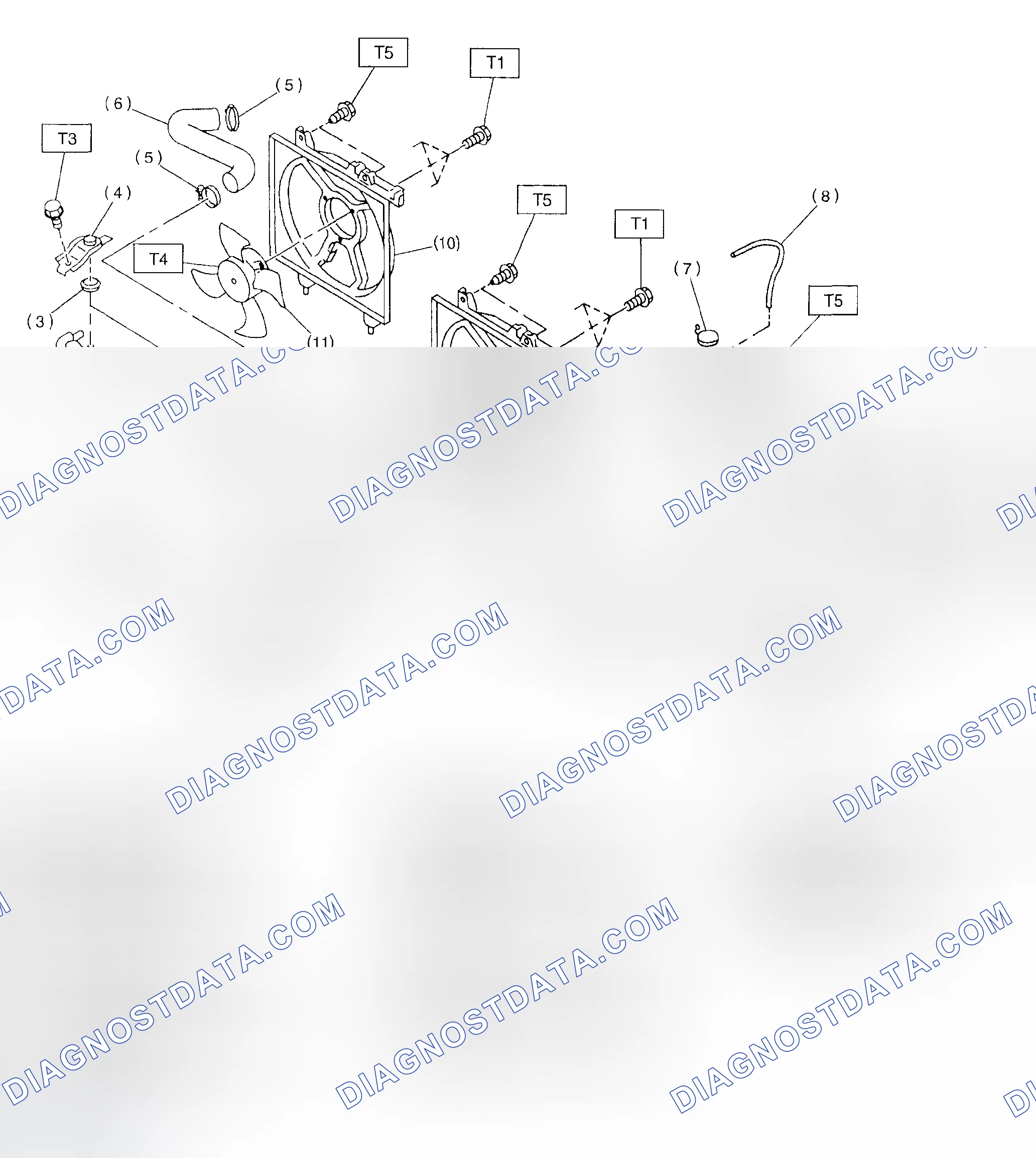 Scheme 10: Exploded View Of Radiator & Radiator Fan Components