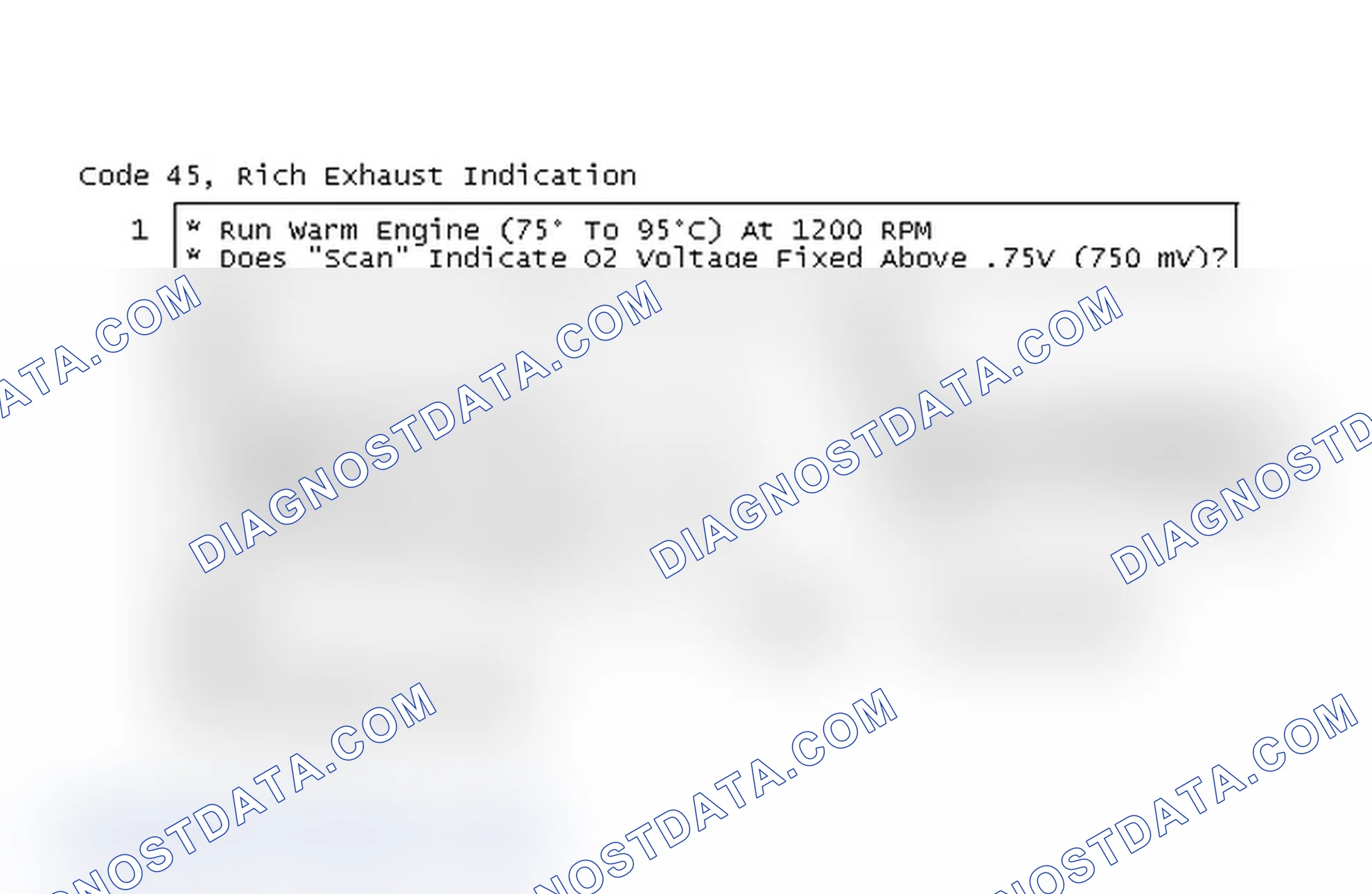 Scheme 101: Code 45, Rich Exhaust Indication