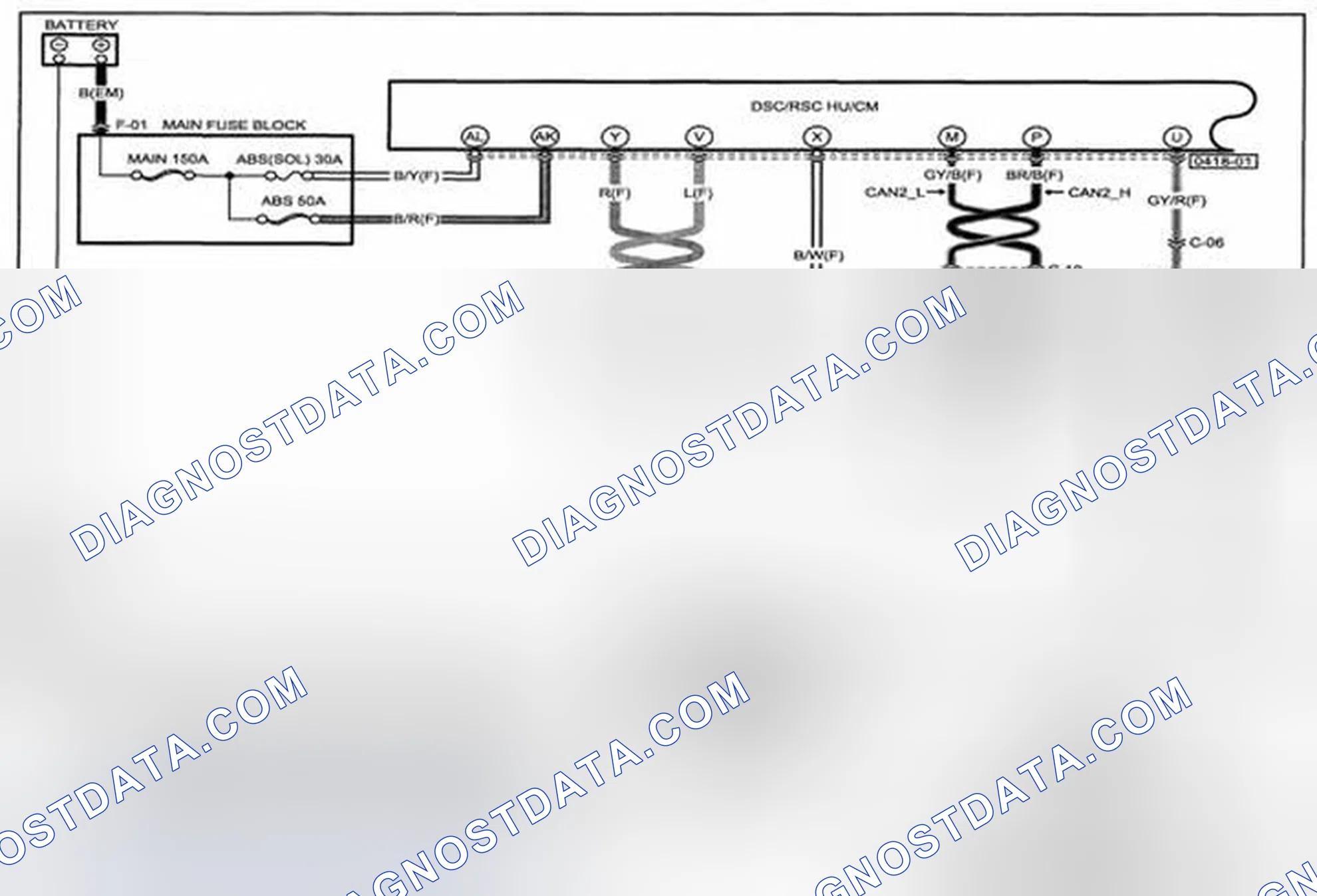 Scheme 122: Dynamic Stability Control/Roll Stability Control System Wiring Diagram - 0418-A (1 Of 2)