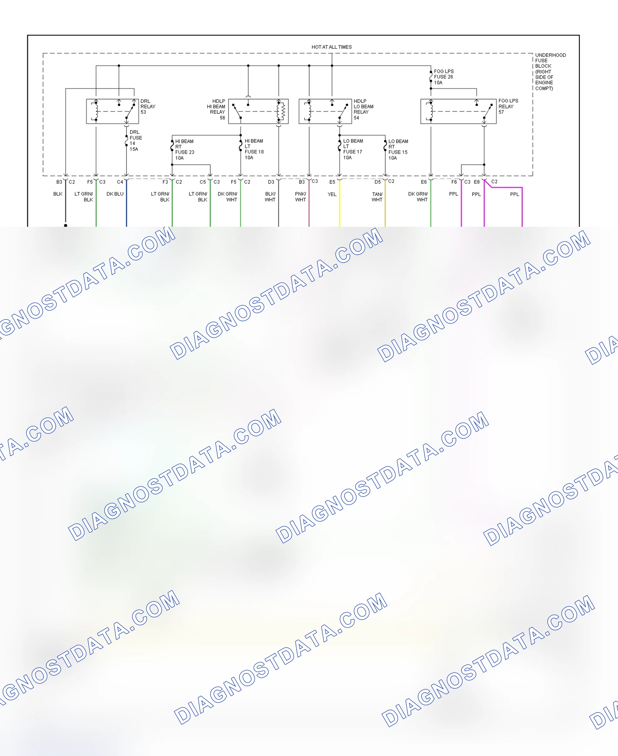 Scheme 4: Headlight Systems & Daytime Running Lights Wiring Diagram (Aztek)