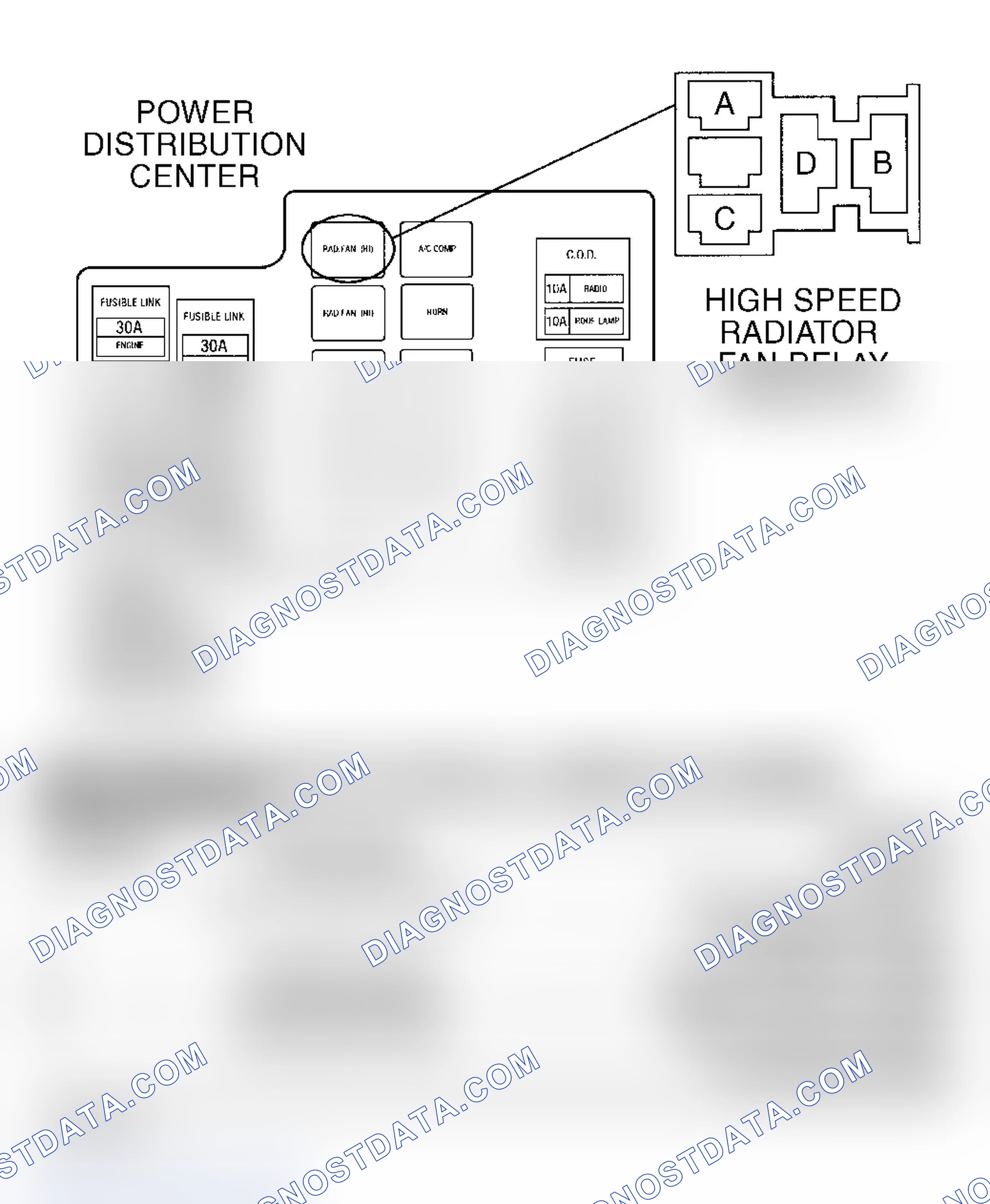 Scheme 101: TEST TC-93A - HIGH SPEED FAN CONTROL RELAY CIRCUIT