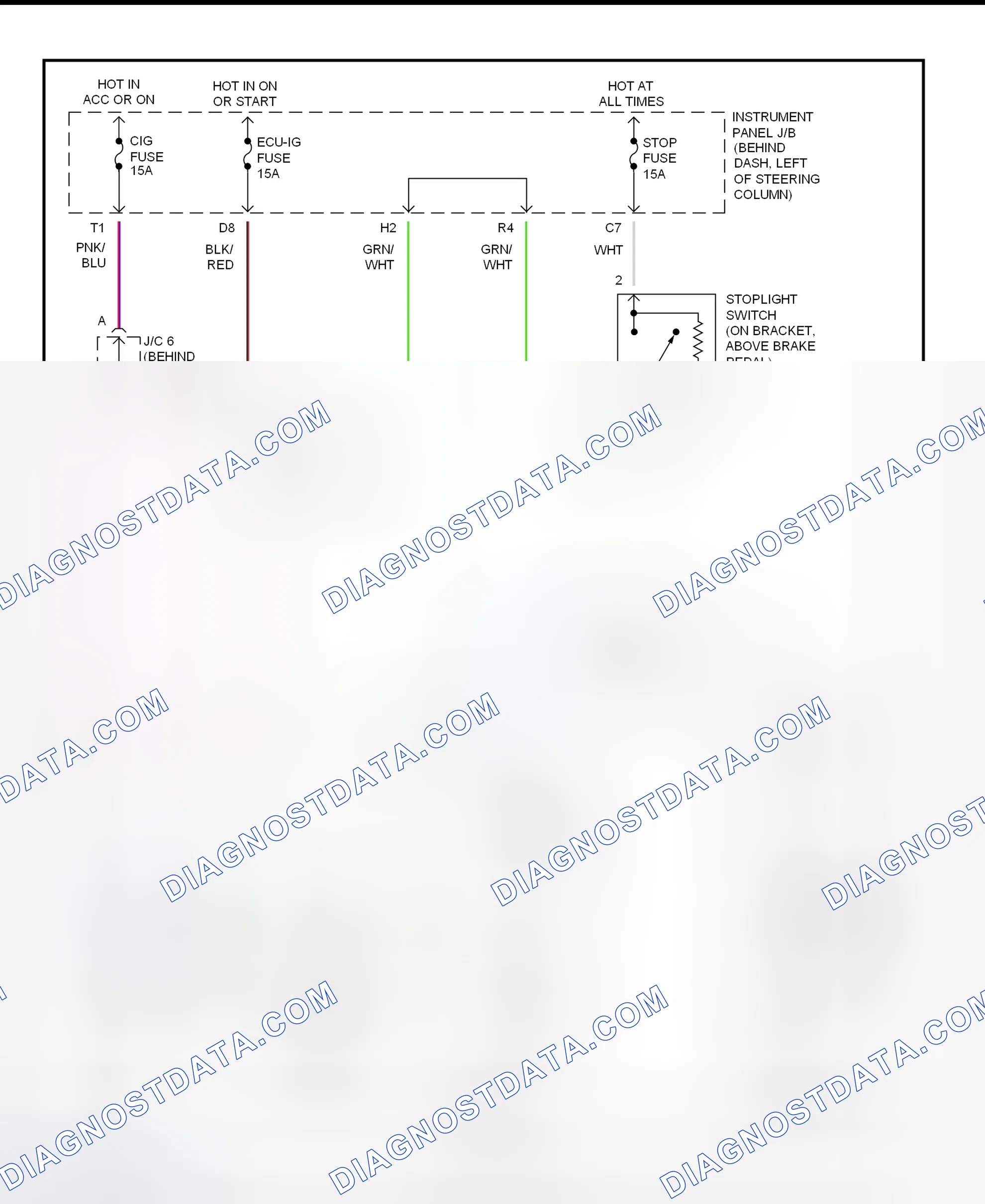 Scheme 204: Shift Interlock System Wiring Diagram (2001 - Toyota Camry 2.2L & 3.0L)