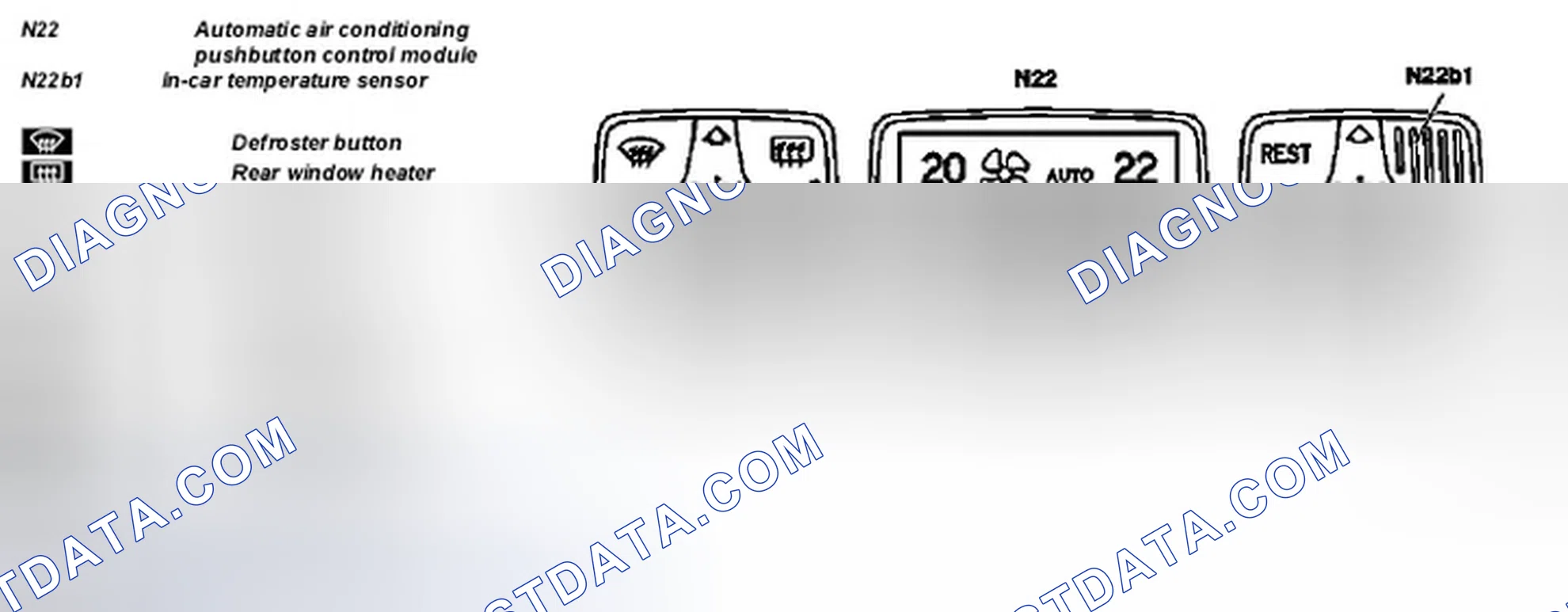 Fig. 69: Identifying Automatic A/C Pushbutton Control Module And In-Car Temperature Sensor (As Of 1.6.01)