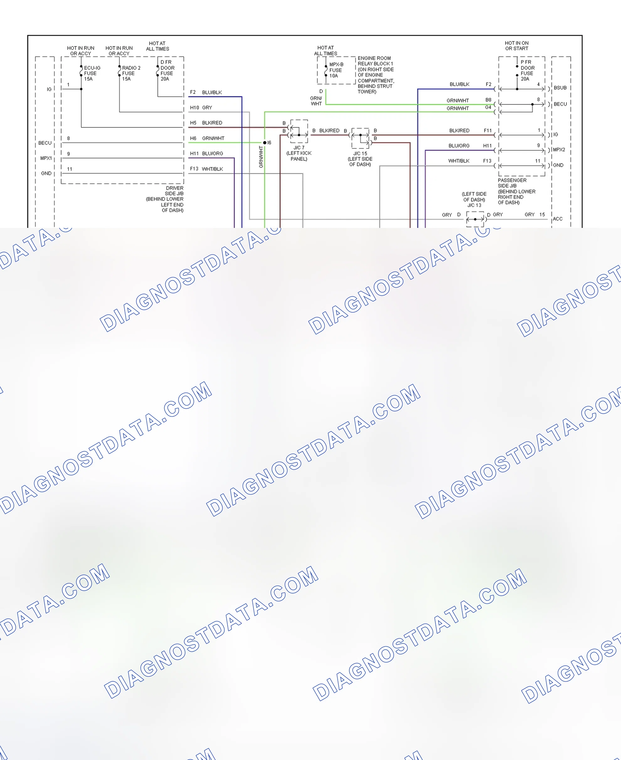 Scheme 4: Power Mirror System Wiring Diagram (GS300 & GS400)