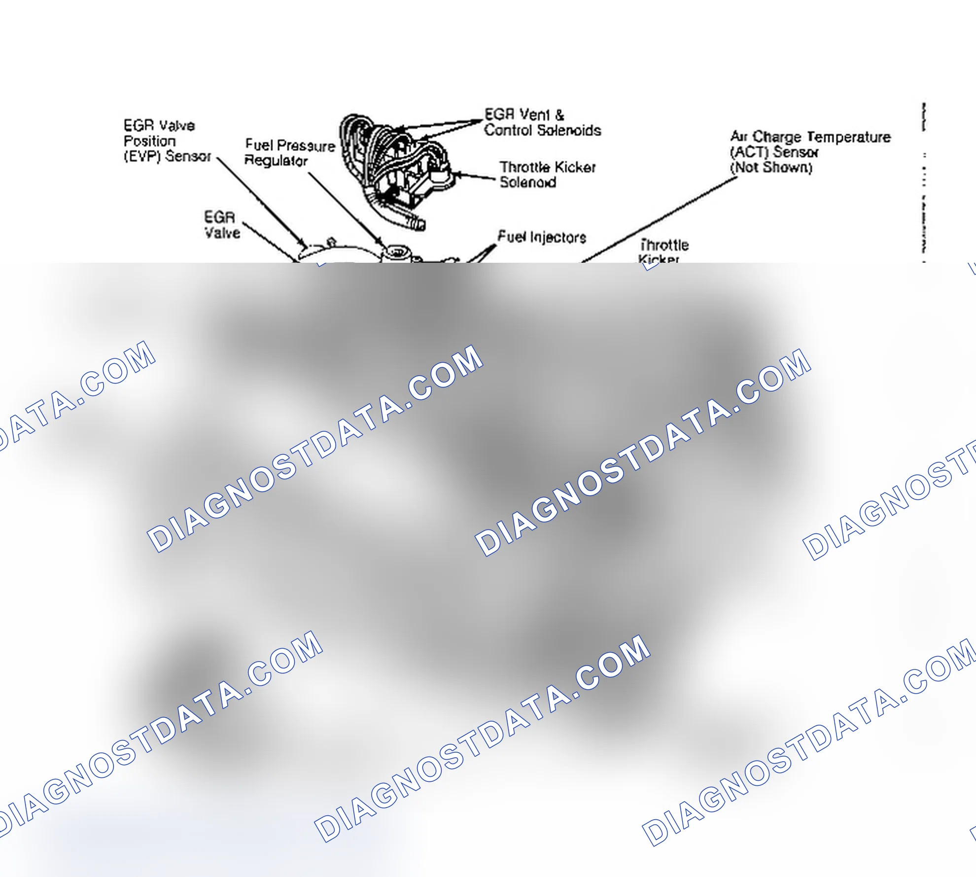 Scheme 1: Ford EEC-IV/CFI System Components Illustration applies to V8 only; V6 is similar.