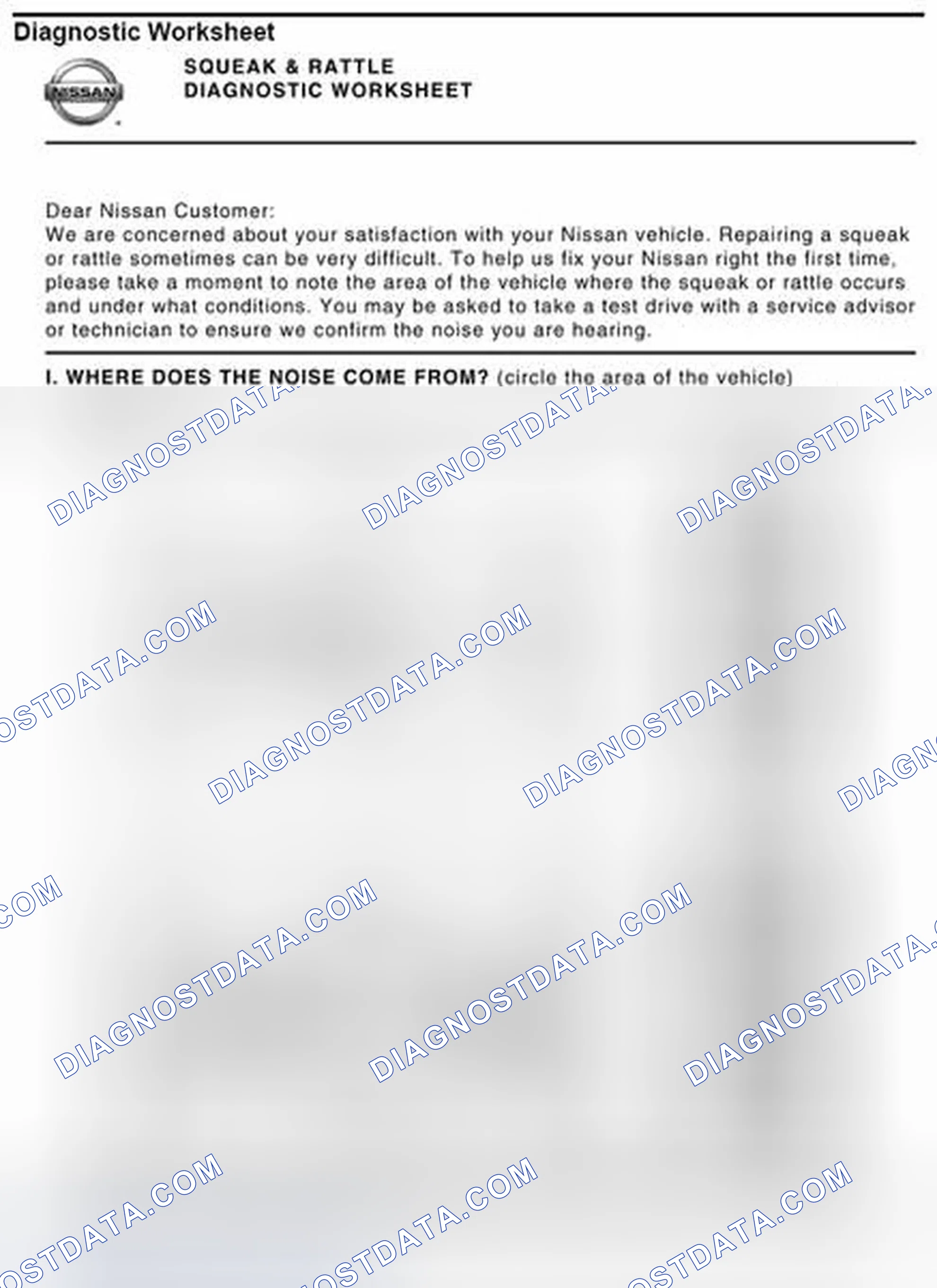 Scheme 15: Diagnostic Worksheet