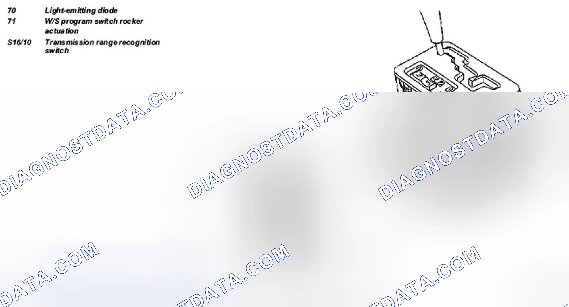 Scheme 204: Transmission range recognition switch, location / task / design / function - GF27.19-P-5101G