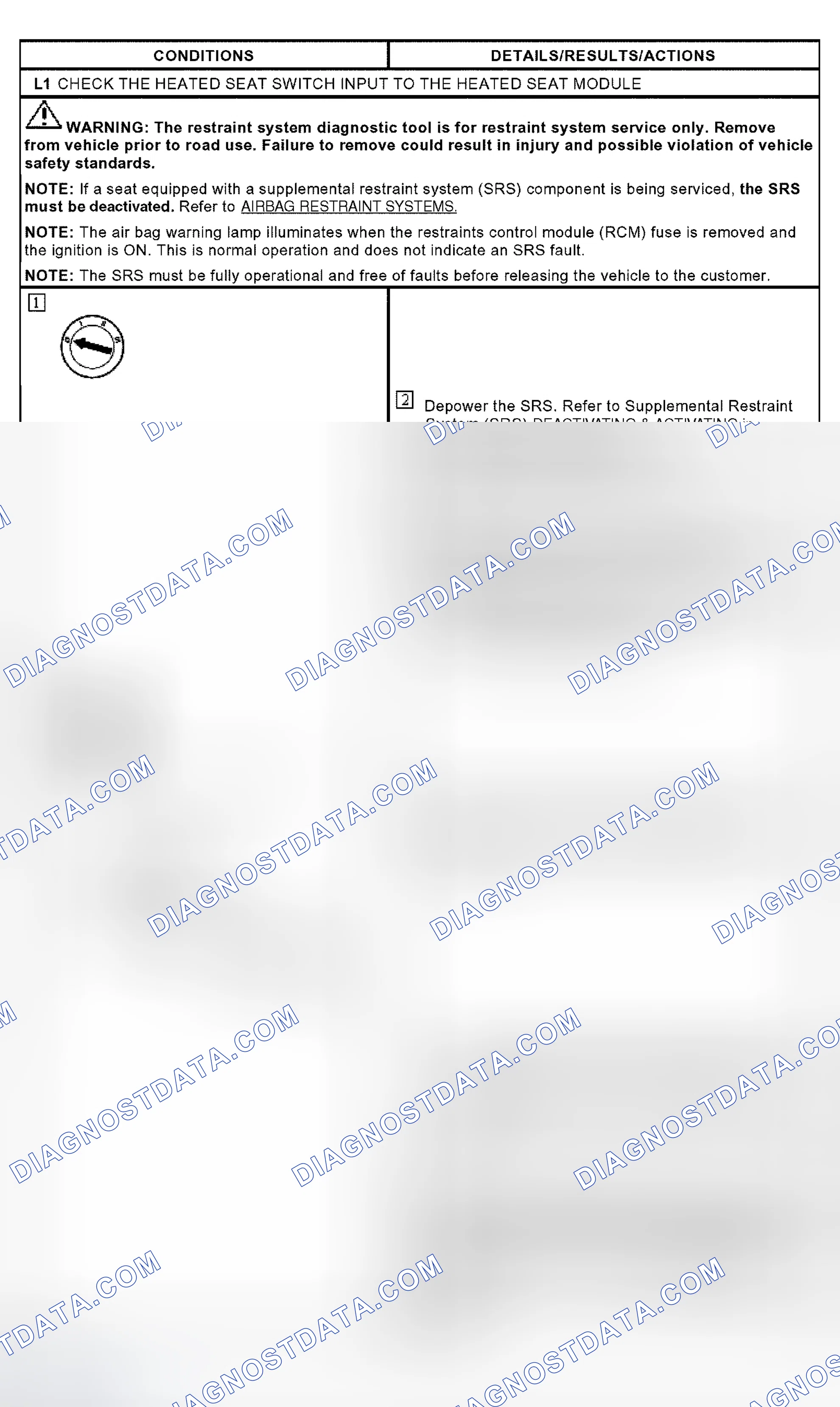 Scheme 103: PINPOINT TEST L: THE PASSENGER HEATED SEAT IS INOPERATIVE - DOES NOT OPERATE IN HIGH