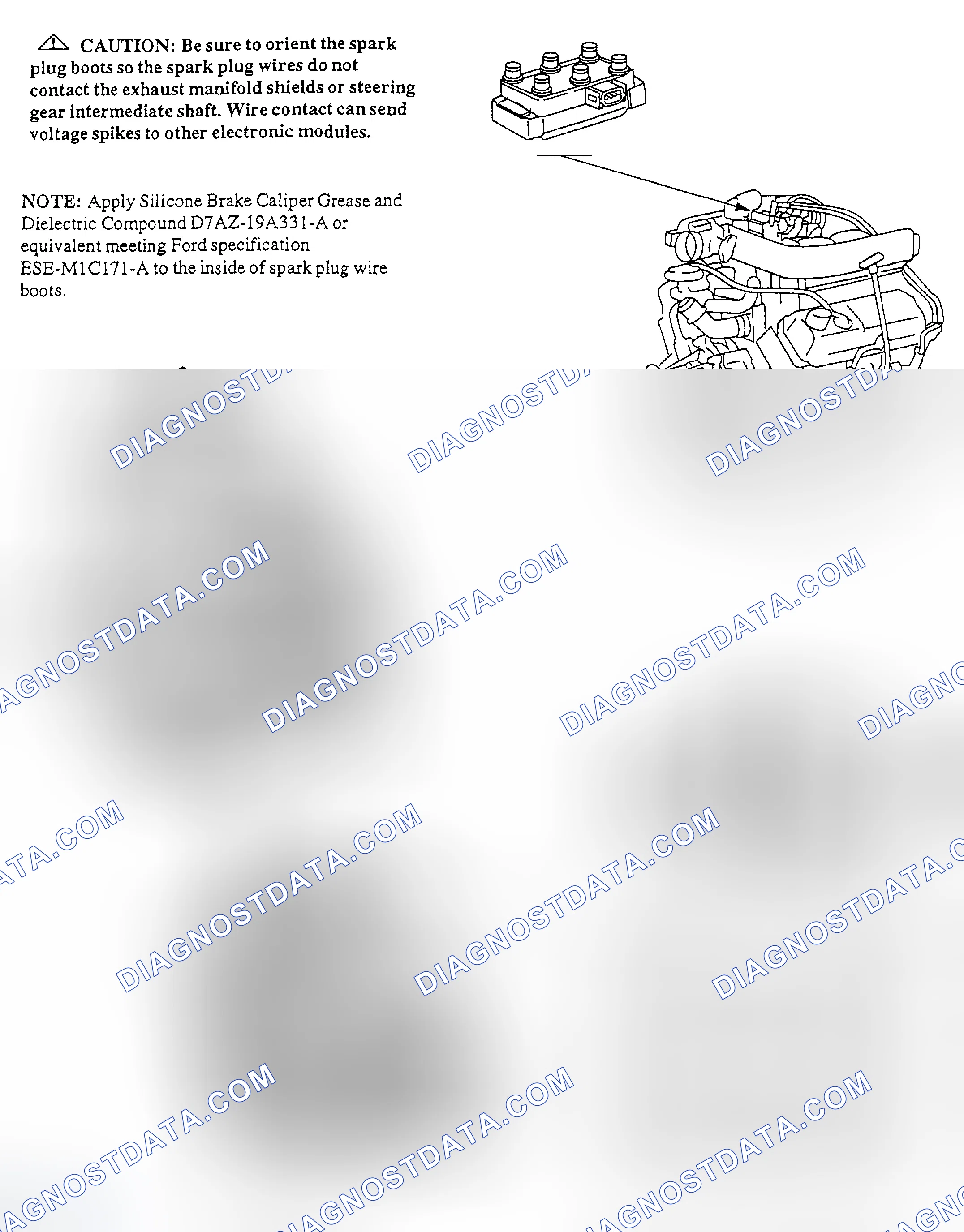 Scheme 14: Spark Plug Wire Routing (4.2L - E-Series)