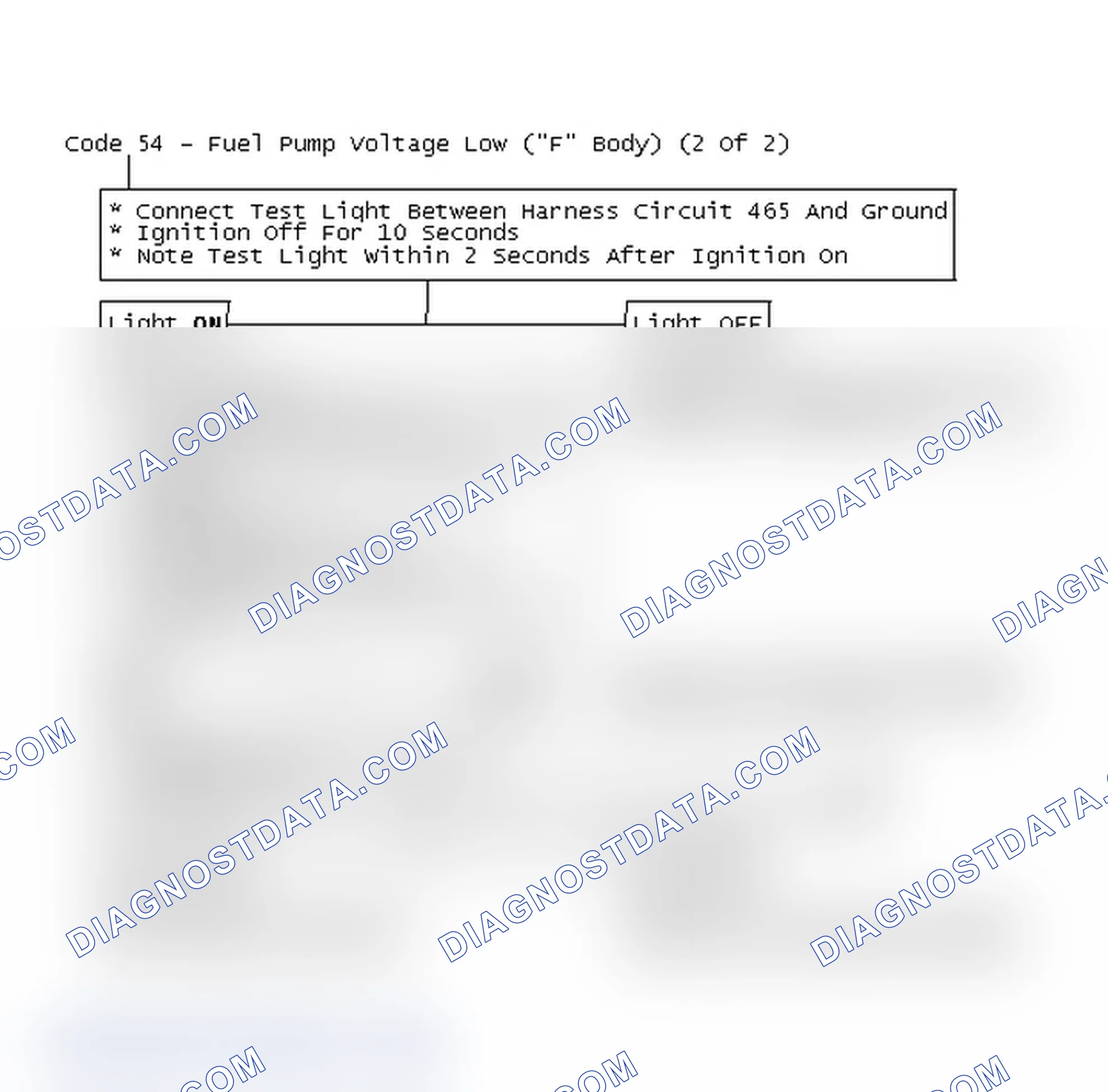Scheme 430: Code 54 Flow Chart - Fuel Pump Voltage Low ("F" Body) (2 Of 2)