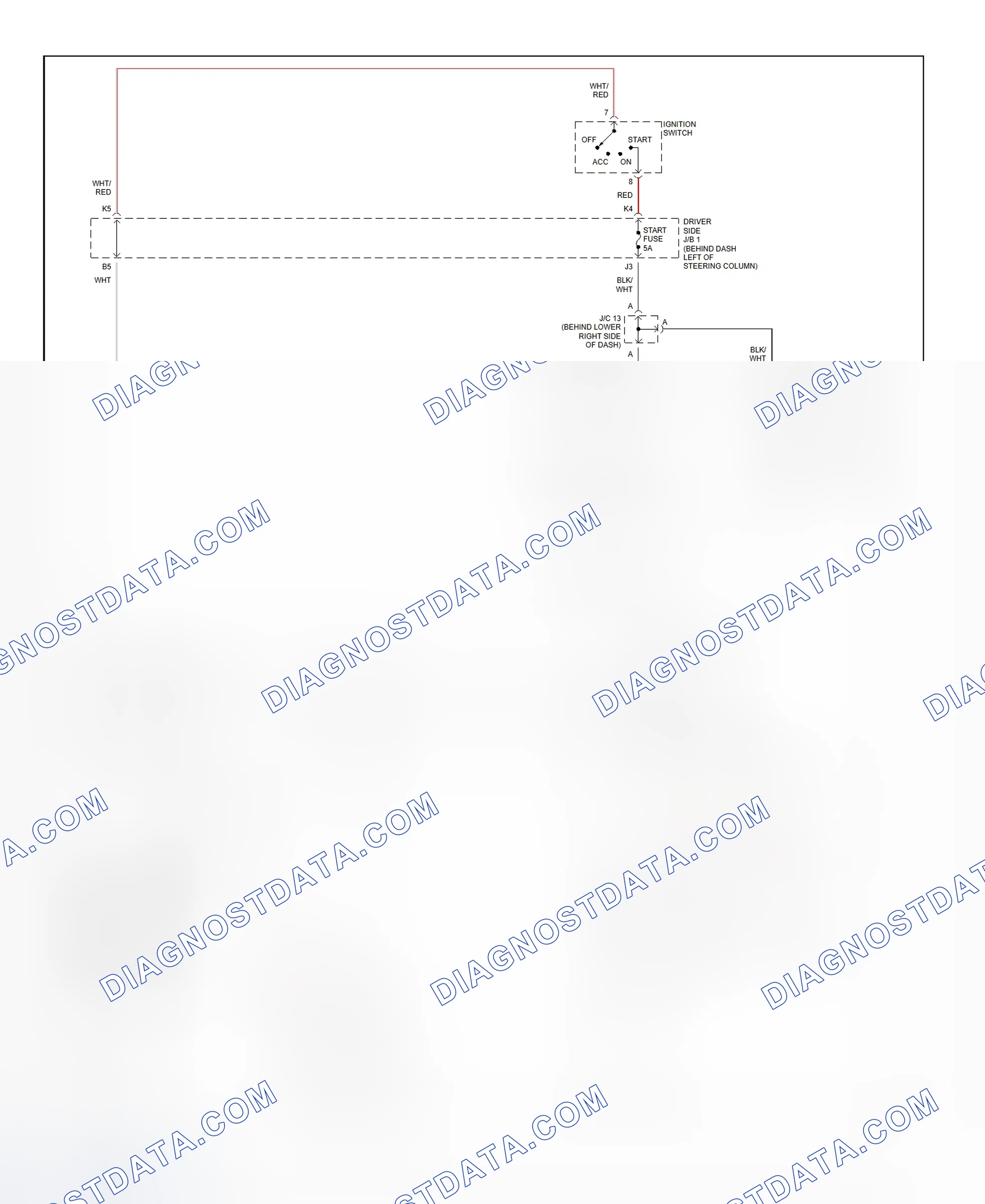 Fig. 31: Starting System Wiring Diagram (Sienna)