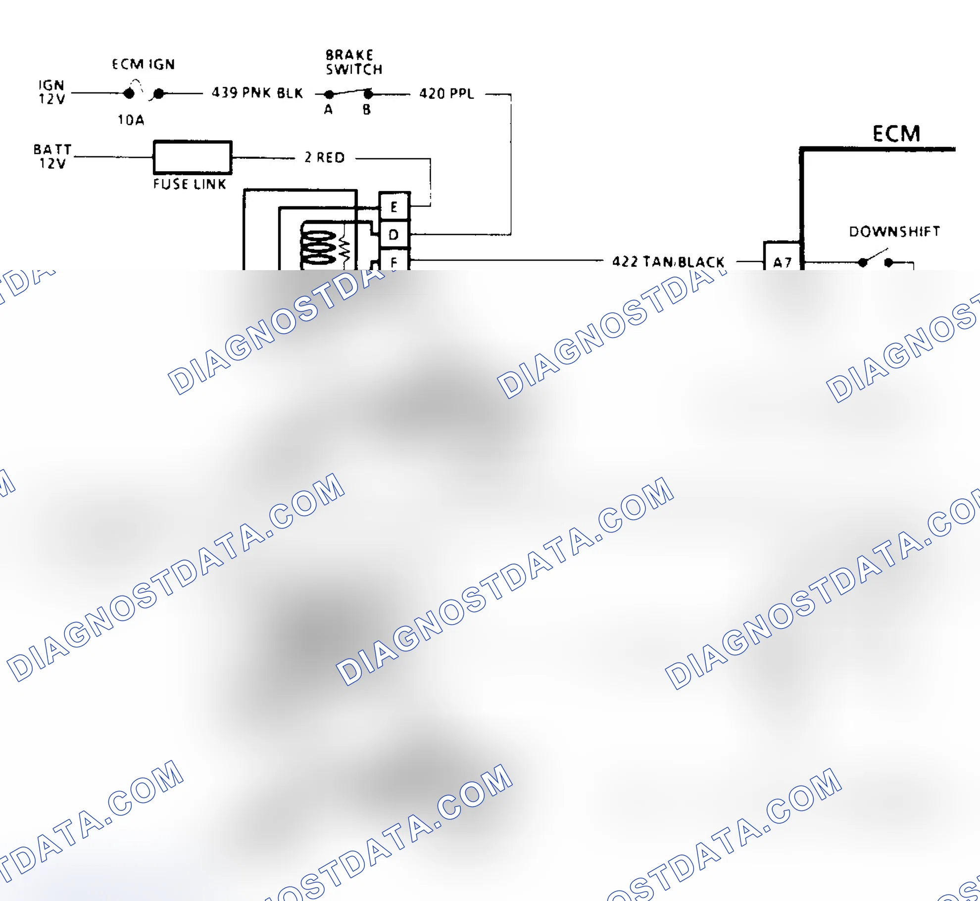 Scheme 134: THM 400 Downshift Control Electrical Diagnosis Schematic