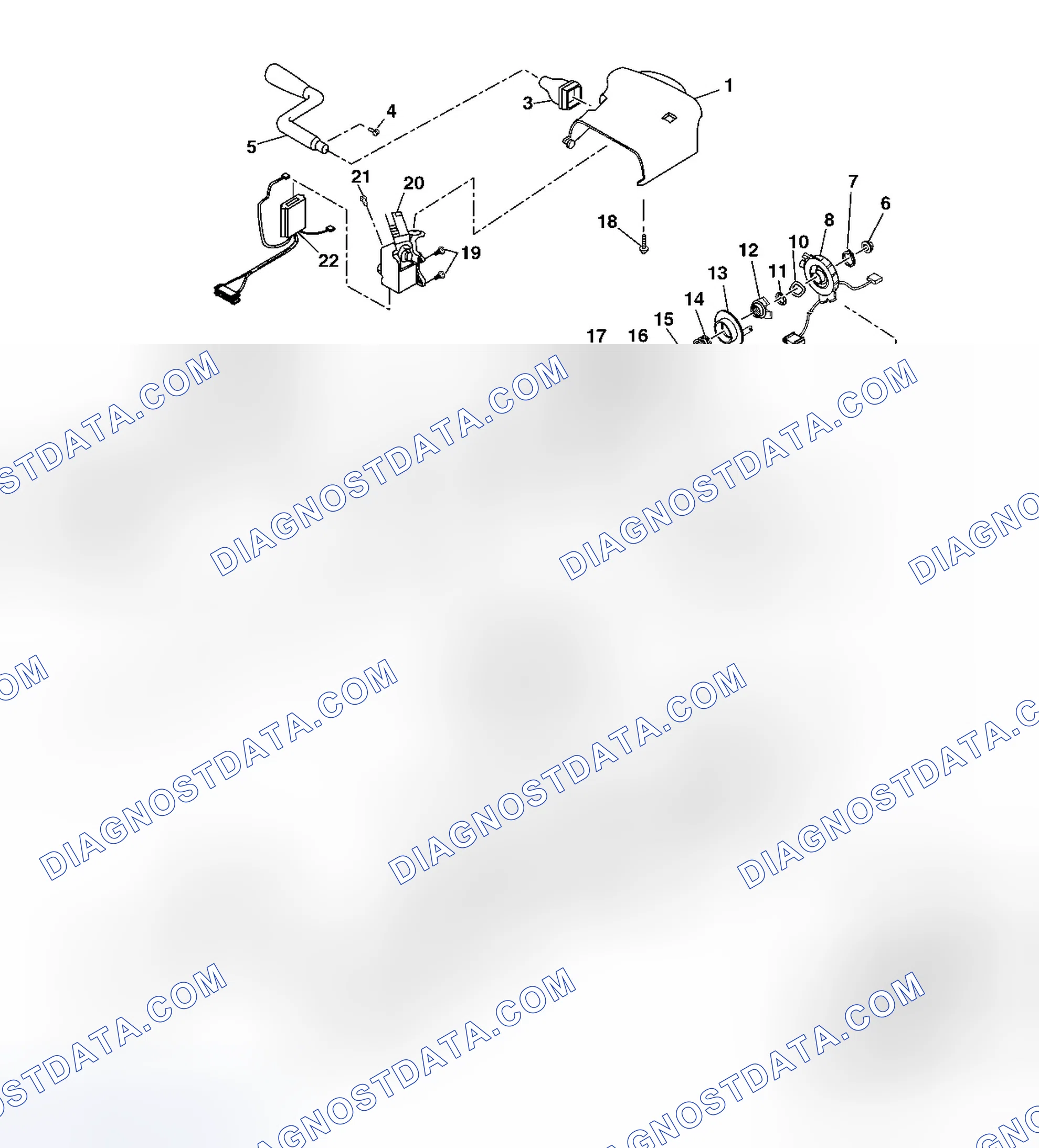 Scheme 1: Steering Column Disassembled View (Column Shift Lean Shaft)