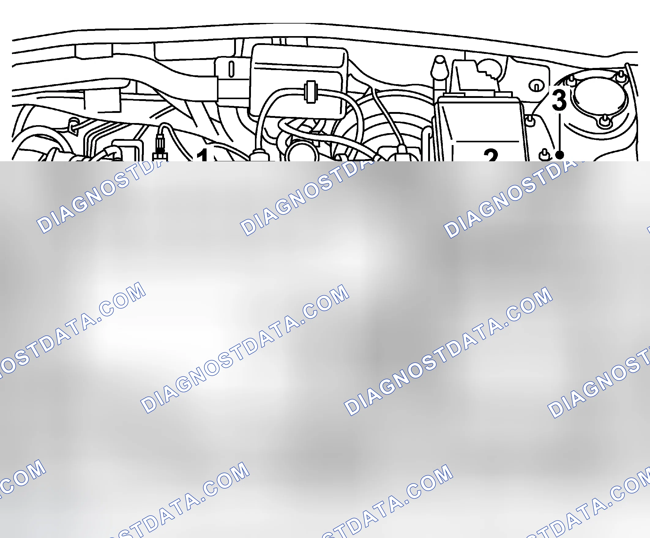 Scheme 523: Front cylinder head, to remove (in car)