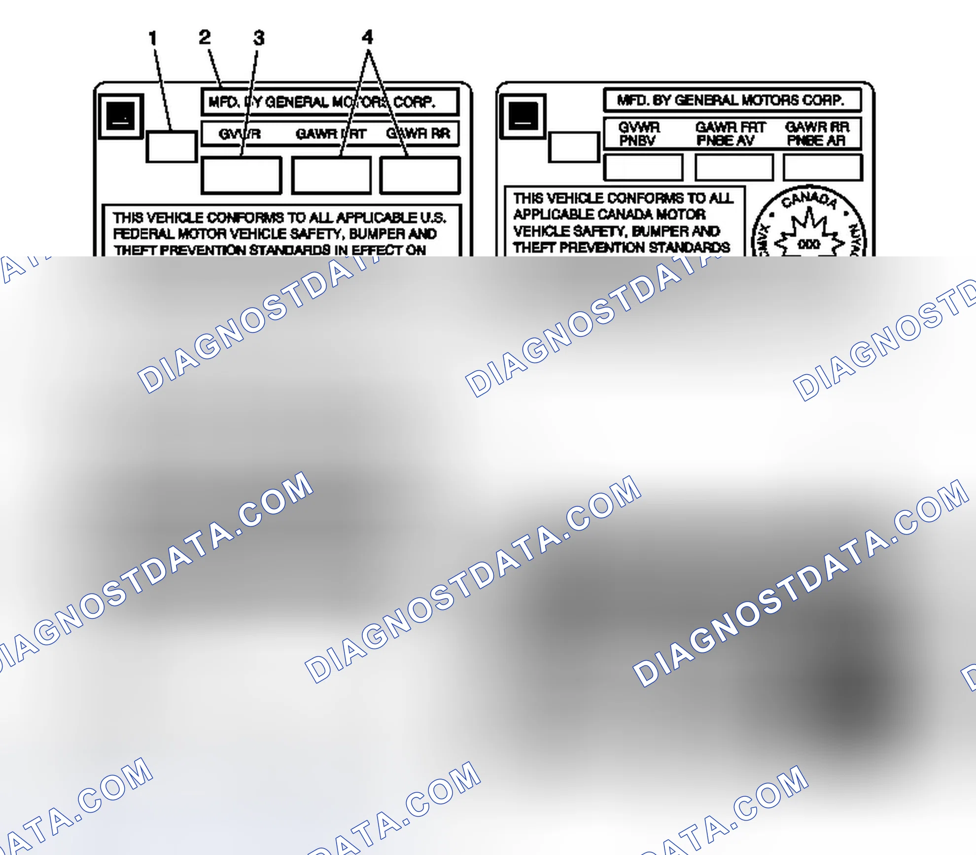 Scheme 4: Vehicle Certification, Tire Placard, Anti-Theft, and Service Parts ID Label