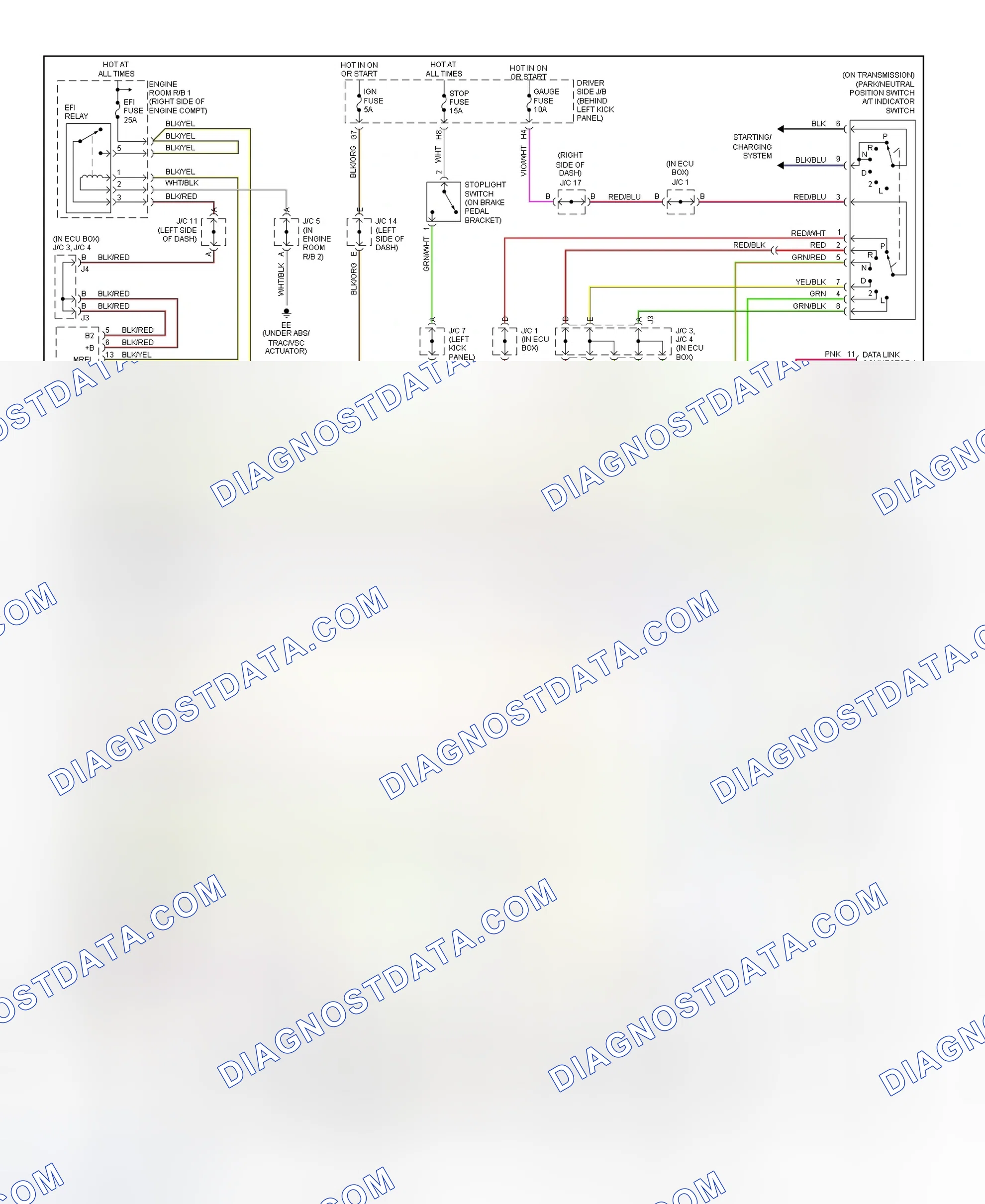 Scheme 45: Transmission Electronic Control System Wiring Diagram (2002 GS 300)