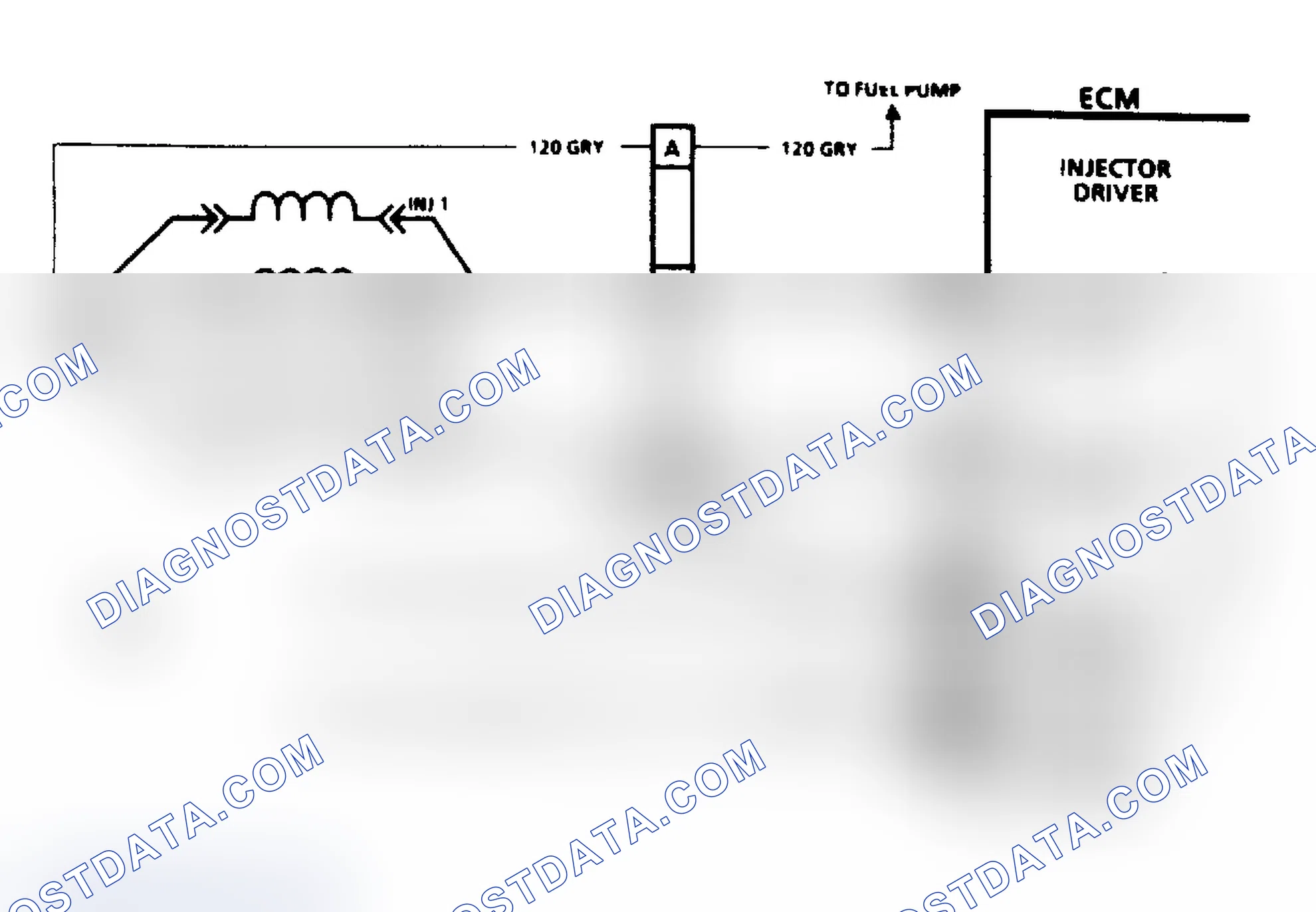Scheme 340: Code 65 Schematic, Fuel Injector Current Low